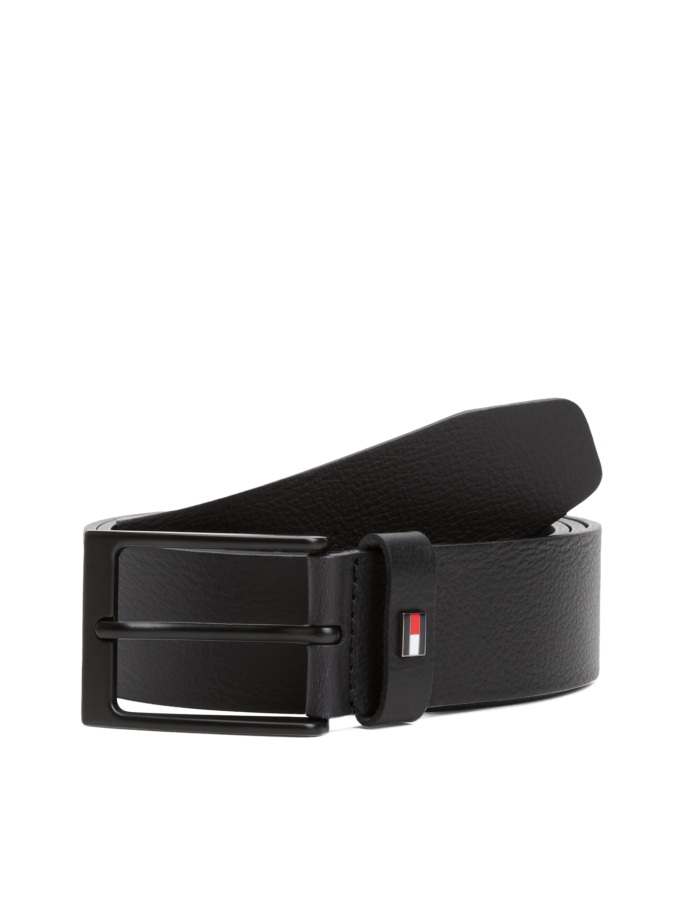 Tommy Hilfiger Ledergürtel »LAYTON 3.5«, Metallpatch, Einfachdornschliesse