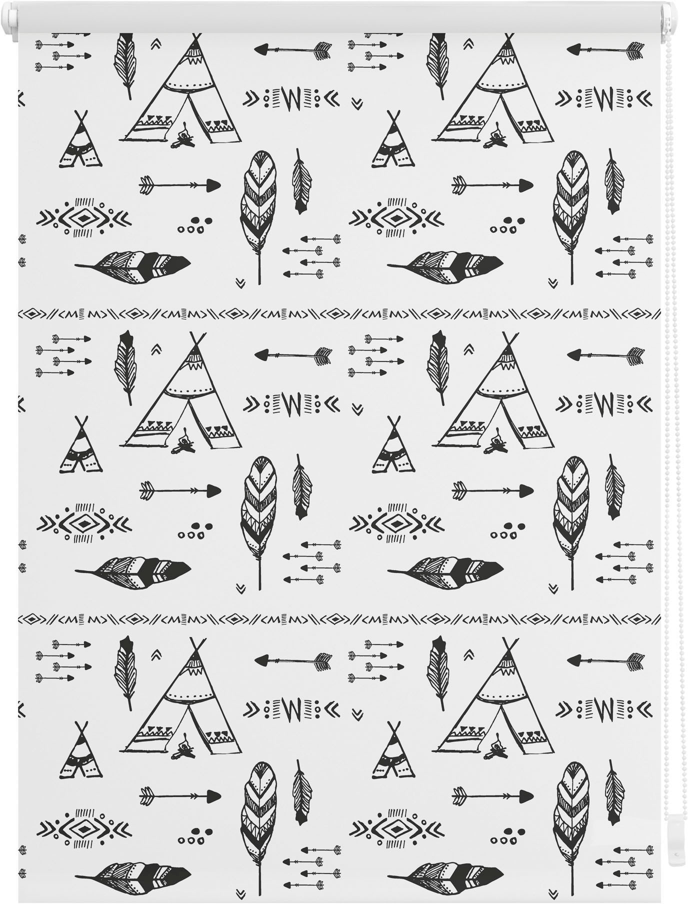 Image of LICHTBLICK ORIGINAL Seitenzugrollo "Klemmfix Digital Tipi" verdunkelnd energiesparend ohne Bohren freihängend bedruckt