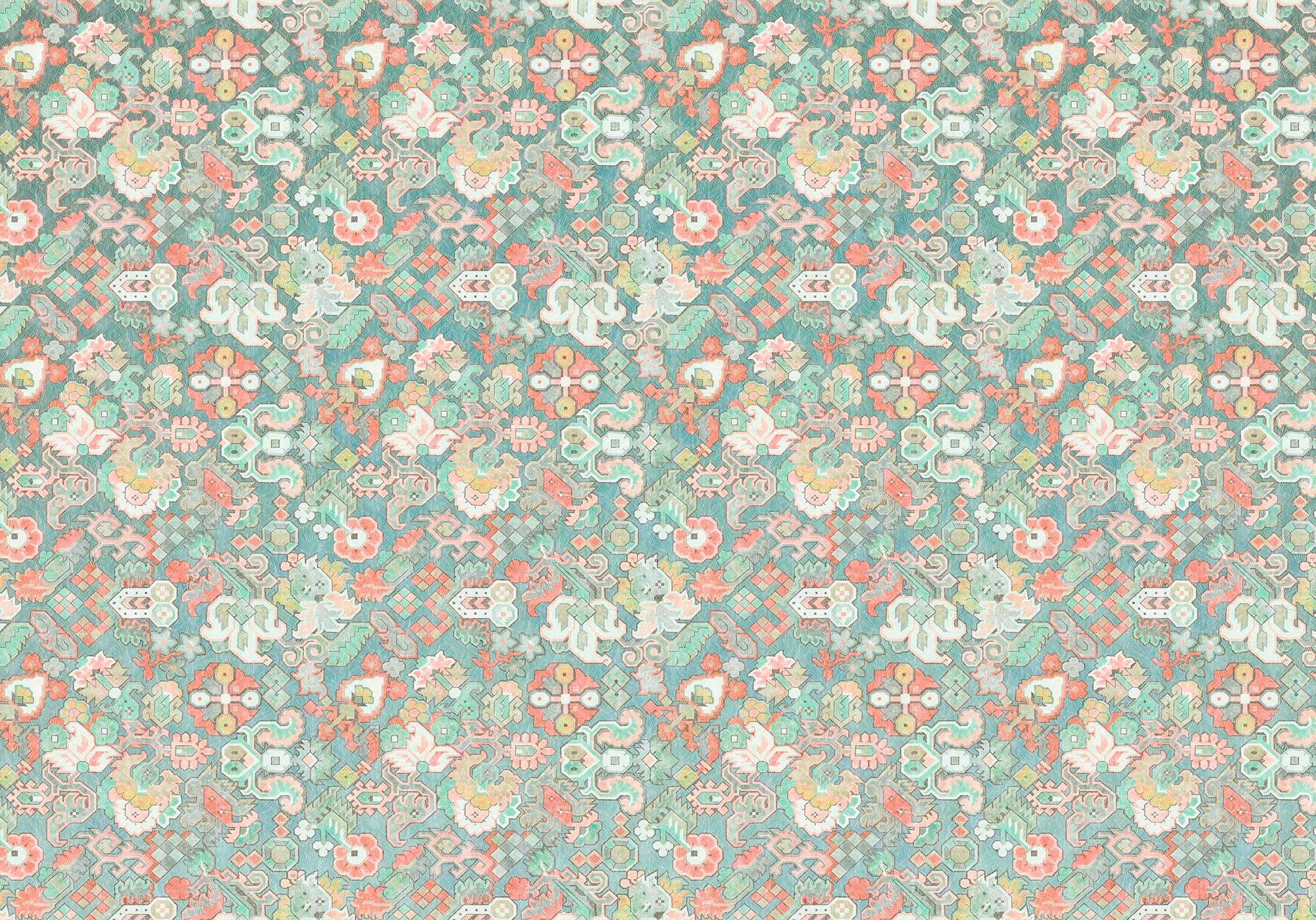 Image of Komar Vliestapete "Digitaldruck Vlies - Fleurs dOcéan - Grösse 400 x 280 cm" bedruckt glatt Wohnzimmer, Schlafzimmer