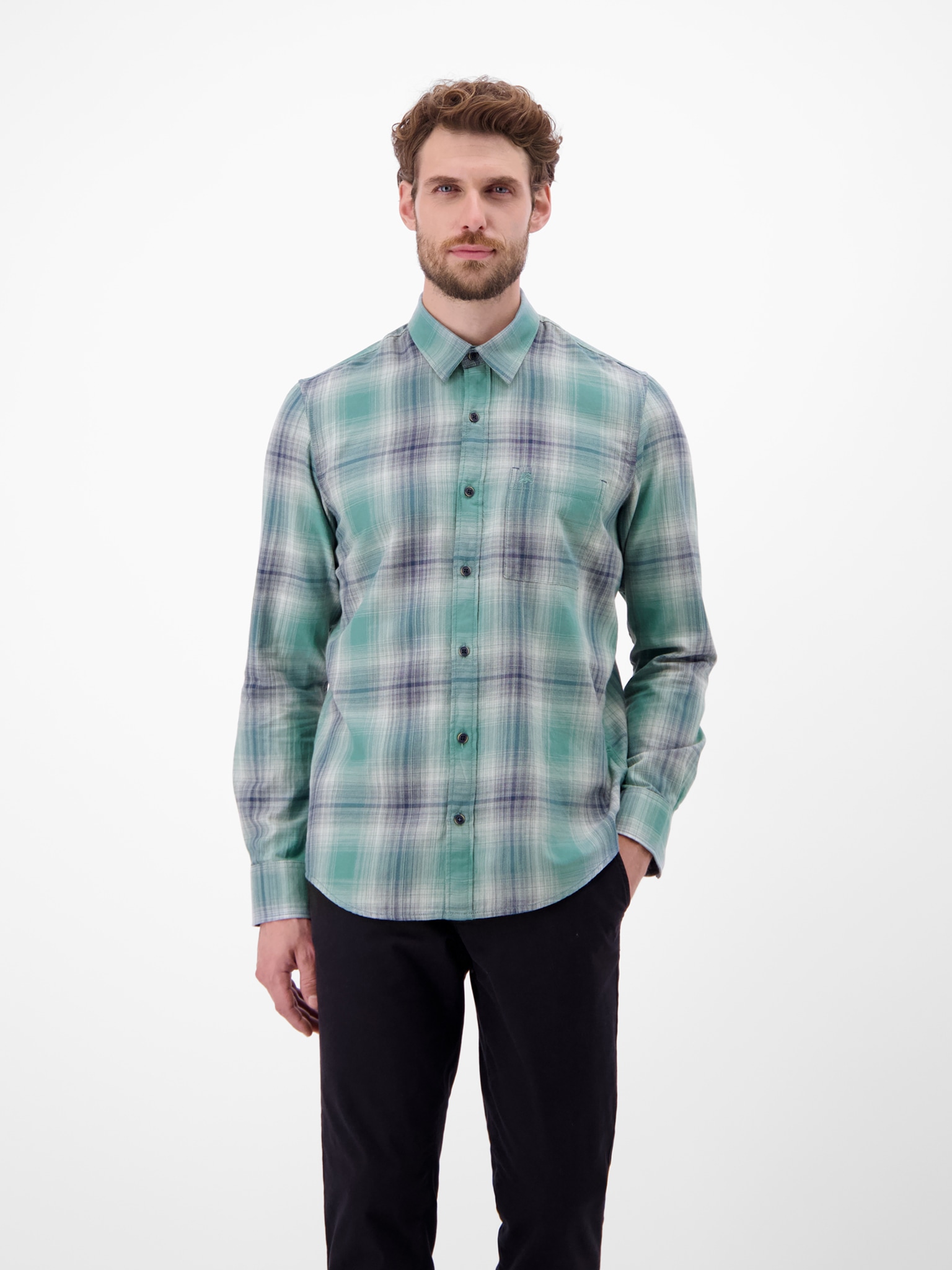 LERROS Chemise à manches longues mit Karo Muster