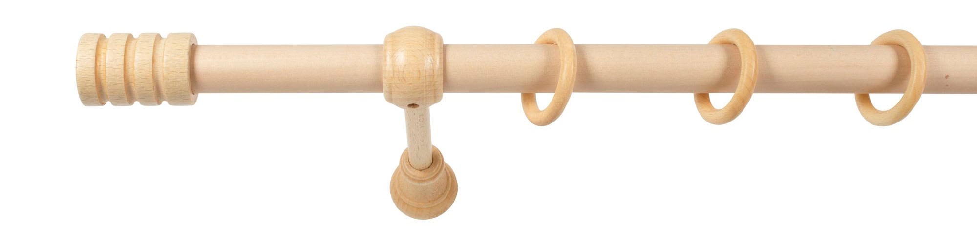 SN DECO GROUP Gardinenstange »Pisa«, 1 läufig-läufig, Fixmass, 28 mm, Holz, verschiedene Längen und Farben, Komplettset