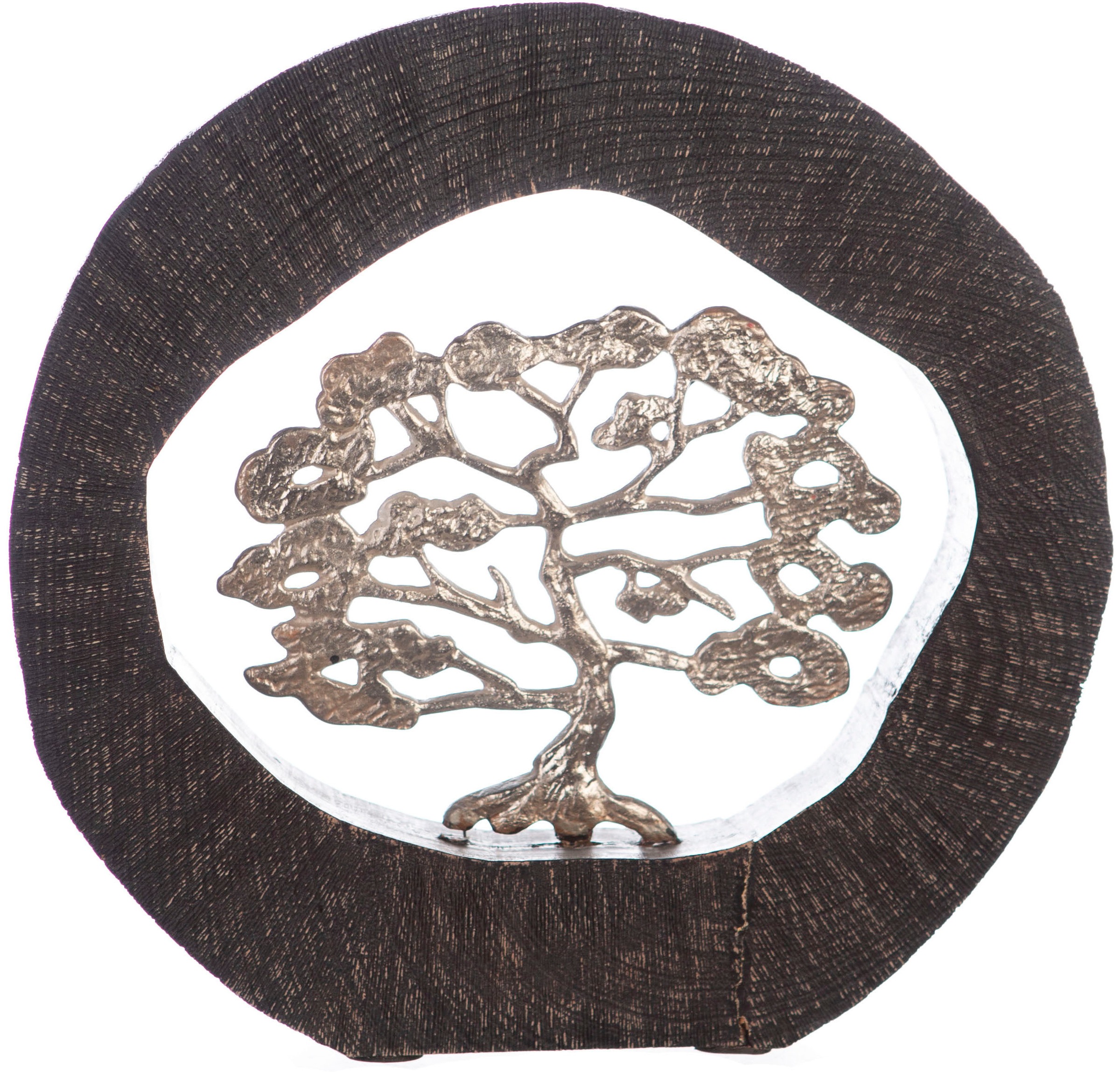Image of GILDE Dekoobjekt »Skulptur Beech, schwarz/silberfarben«, (1 St.), Höhe 35 cm, handgefertigt, aus Metall und Holz, Motiv Baum, Wohnzimmer bei Ackermann Versand Schweiz