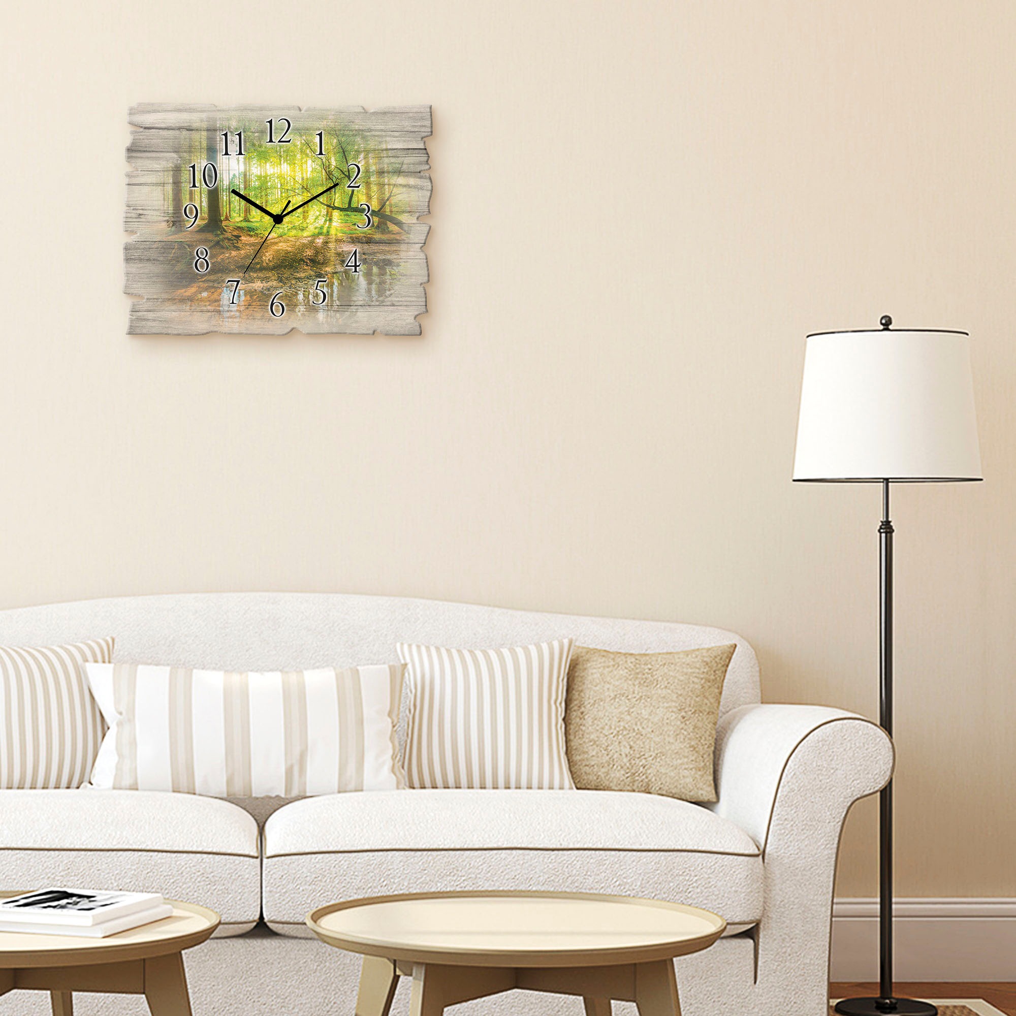 Artland Wanduhr »Wald mit Bach« wahlweise mit  Quarz- oder Funkuhrwerk, lautlos ohne Tickgeräusche