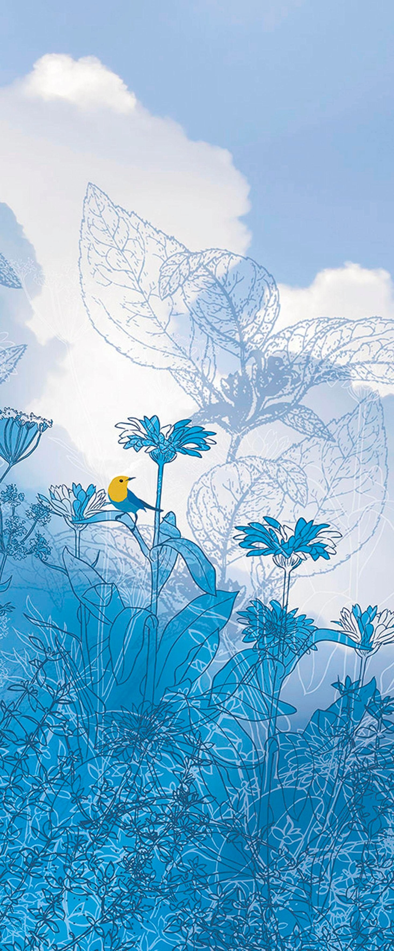 Image of Komar Vliestapete "Digitaldruck Vlies - Blue Sky Panel - Grösse 100 x 250 cm" bedruckt glatt Wohnzimmer, Schlafzimmer