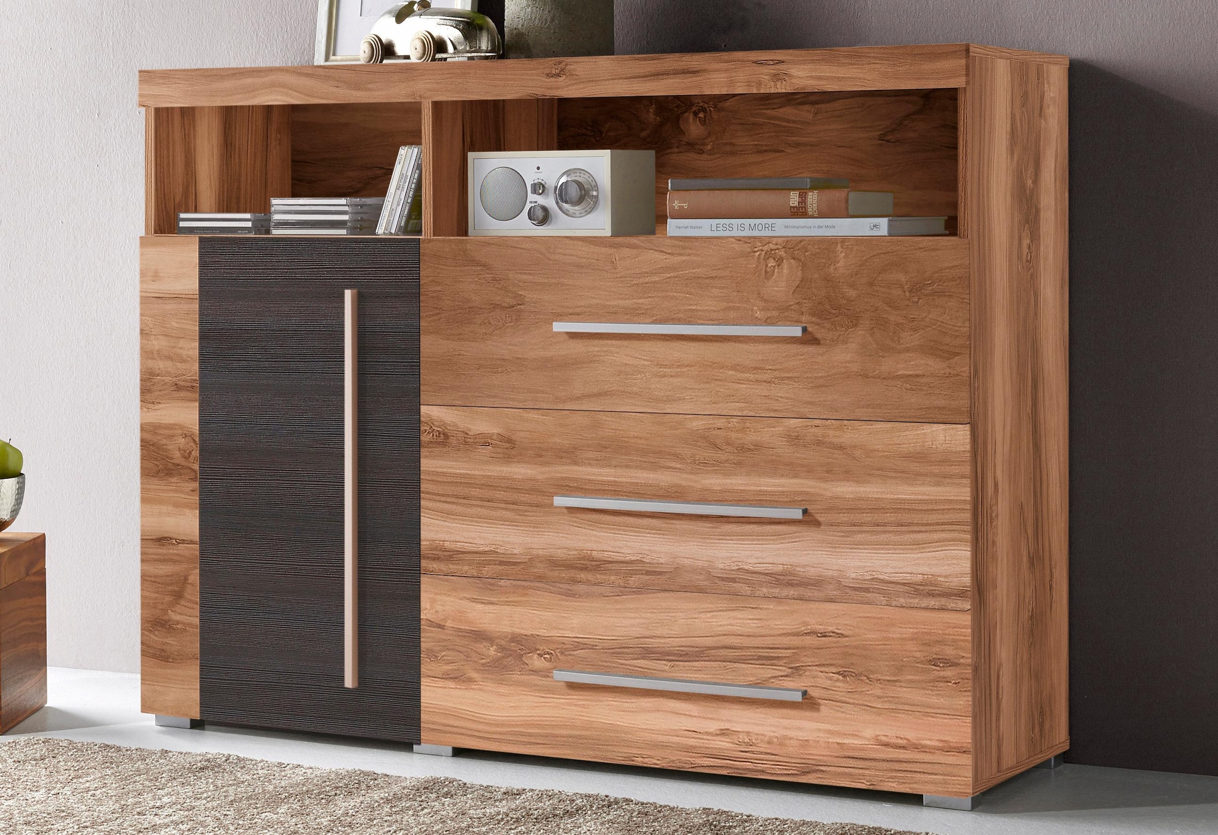 INOSIGN Kommode »Roger,Breite 120cm, moderne Anrichte mit 3 Schubladen«, Kommode mit viel Stauraum, Masse 120x92x38,5 (B/H/T)