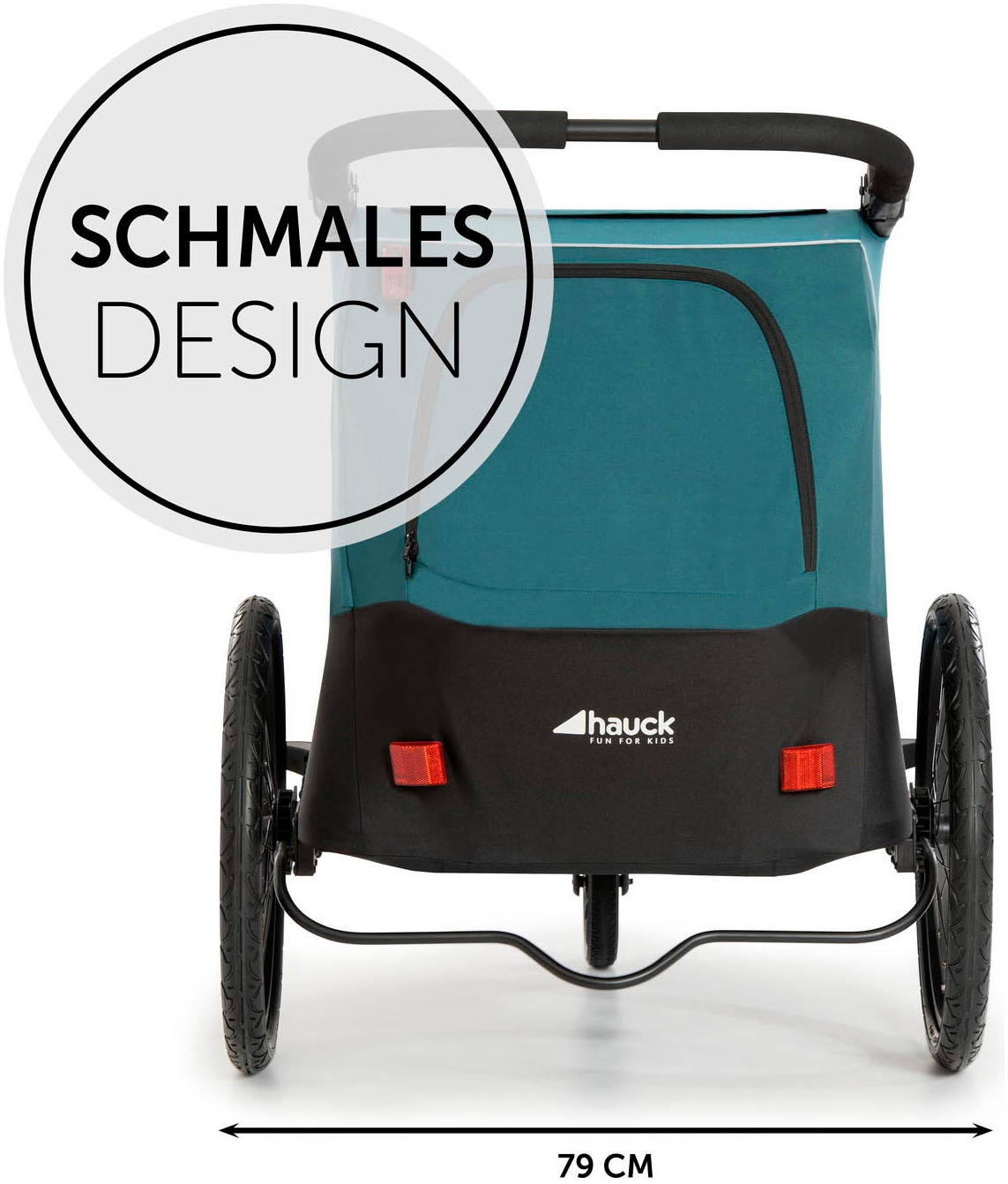Hauck Fahrradkinderanhänger »Dryk Duo, Ocean Green« für 2 Kinder; inkl. Buggy-Rad