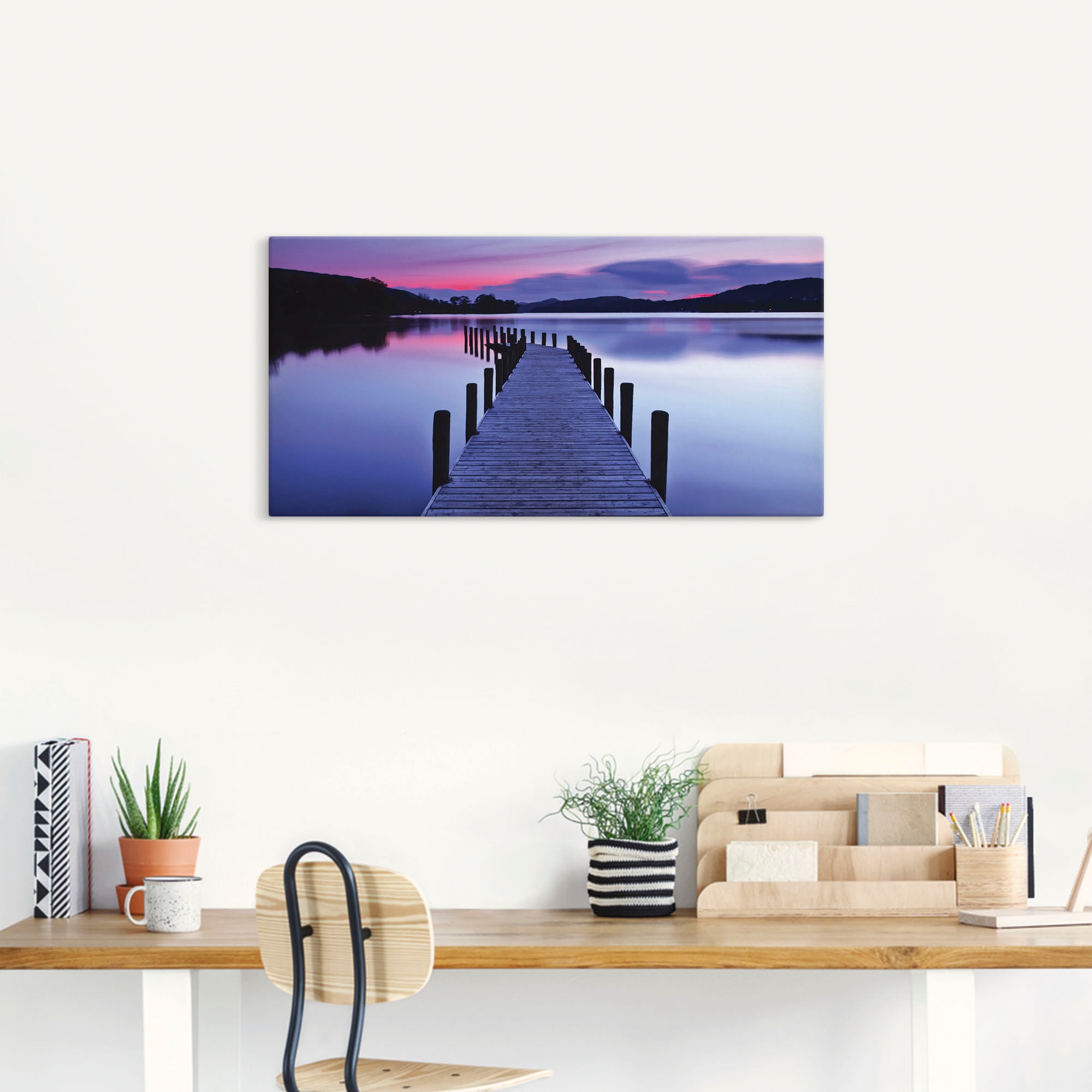 Artland Wandbild »Panorama Steg Coniston Water«, Seebilder, (1 St.), als Leinwandbild, Poster, Wandaufkleber in verschied. Grössen