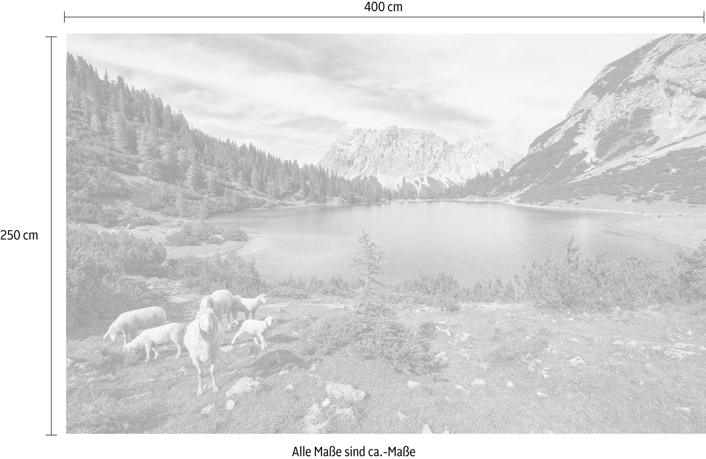 Komar Vliestapete »Digitaldruck Vlies -  Paradise Lake - Grösse 400 x 250 cm« bedruckt glatt Wohnzimmer, Schlafzimmer