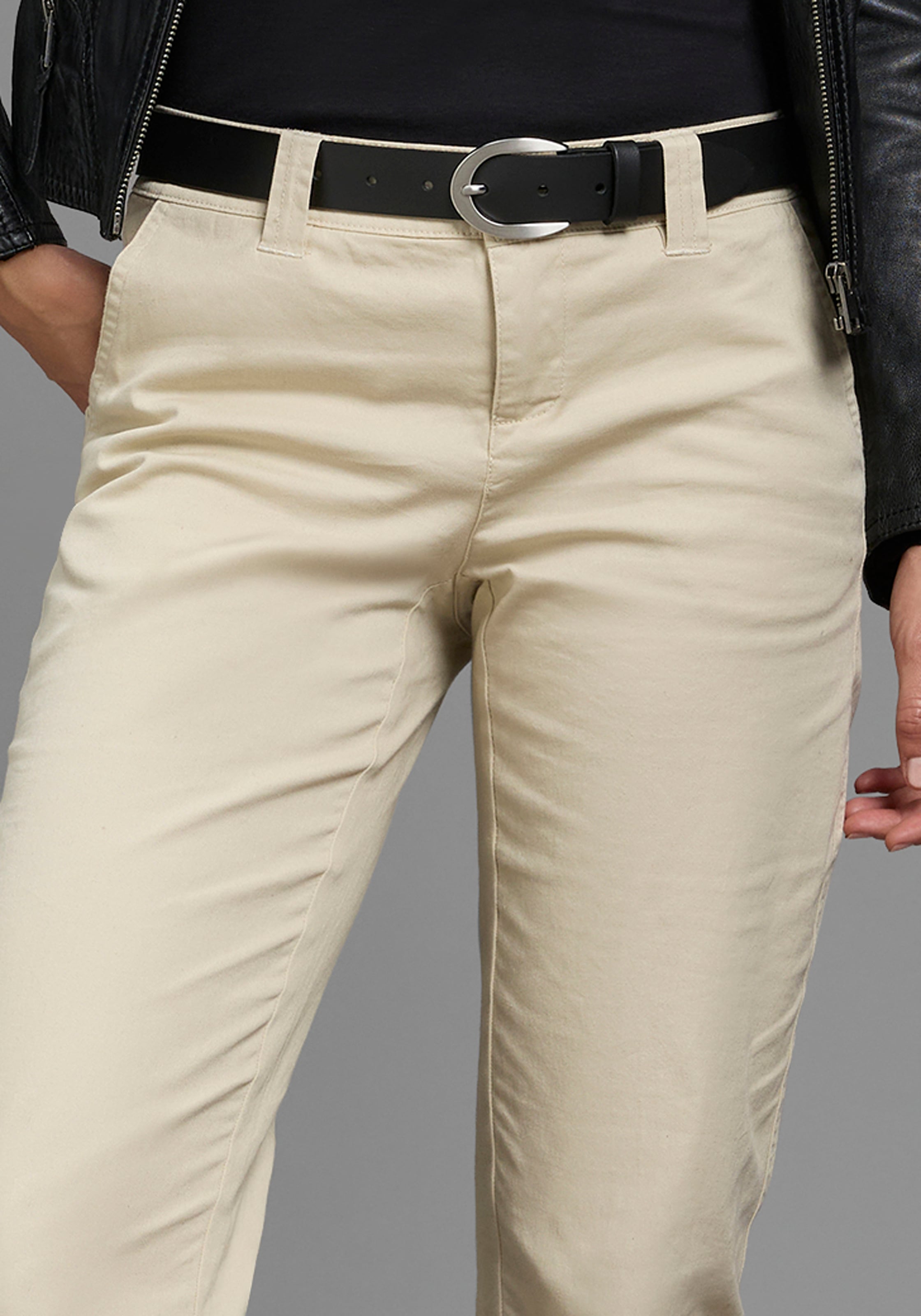Laura Scott Ceinture en cuir pour dames avec boucle argent mat - NEW - jusqu'à taille 135