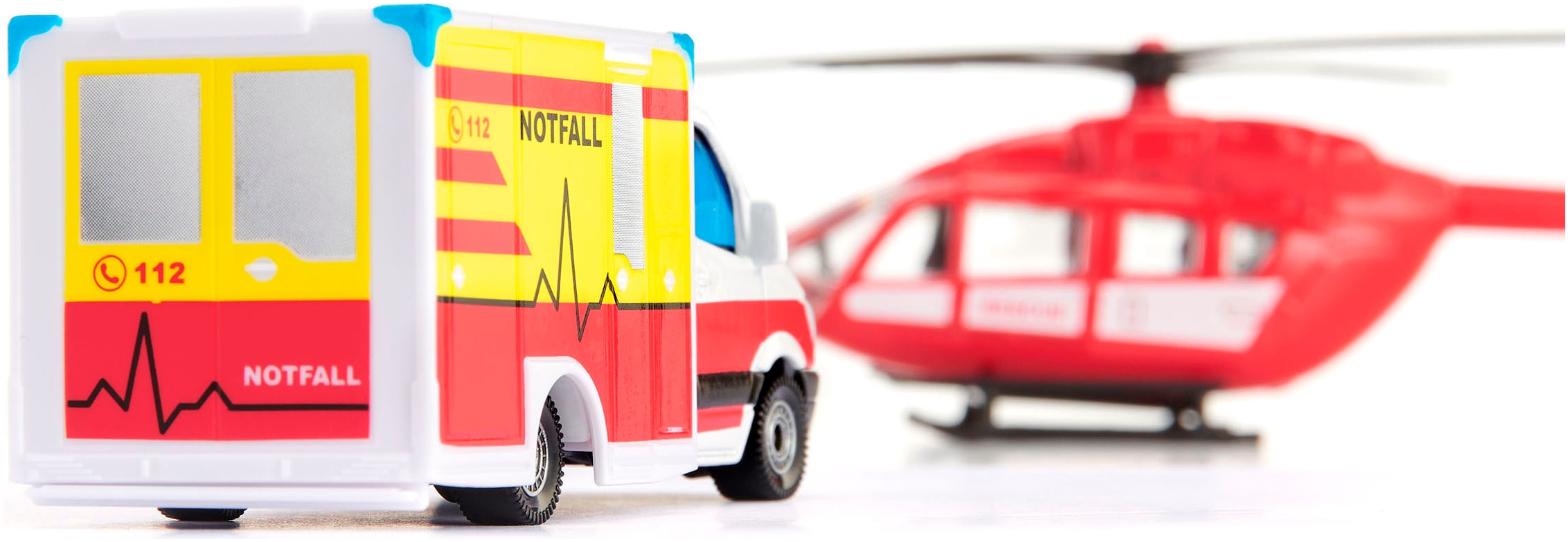 Siku Spielzeug-Krankenwagen »SIKU Super, Mercedes-Benz Rettungswagen und Helikopter (1748)«