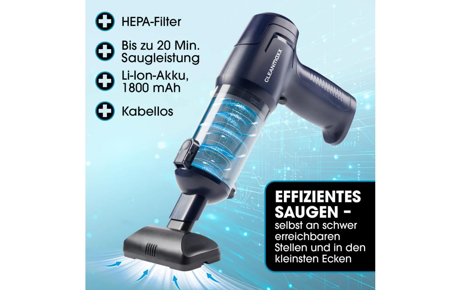 CLEANmaxx Aspirateur à main sans fil »CLEANmaxx Akku-Handsauger 16535 Dunkelblau«