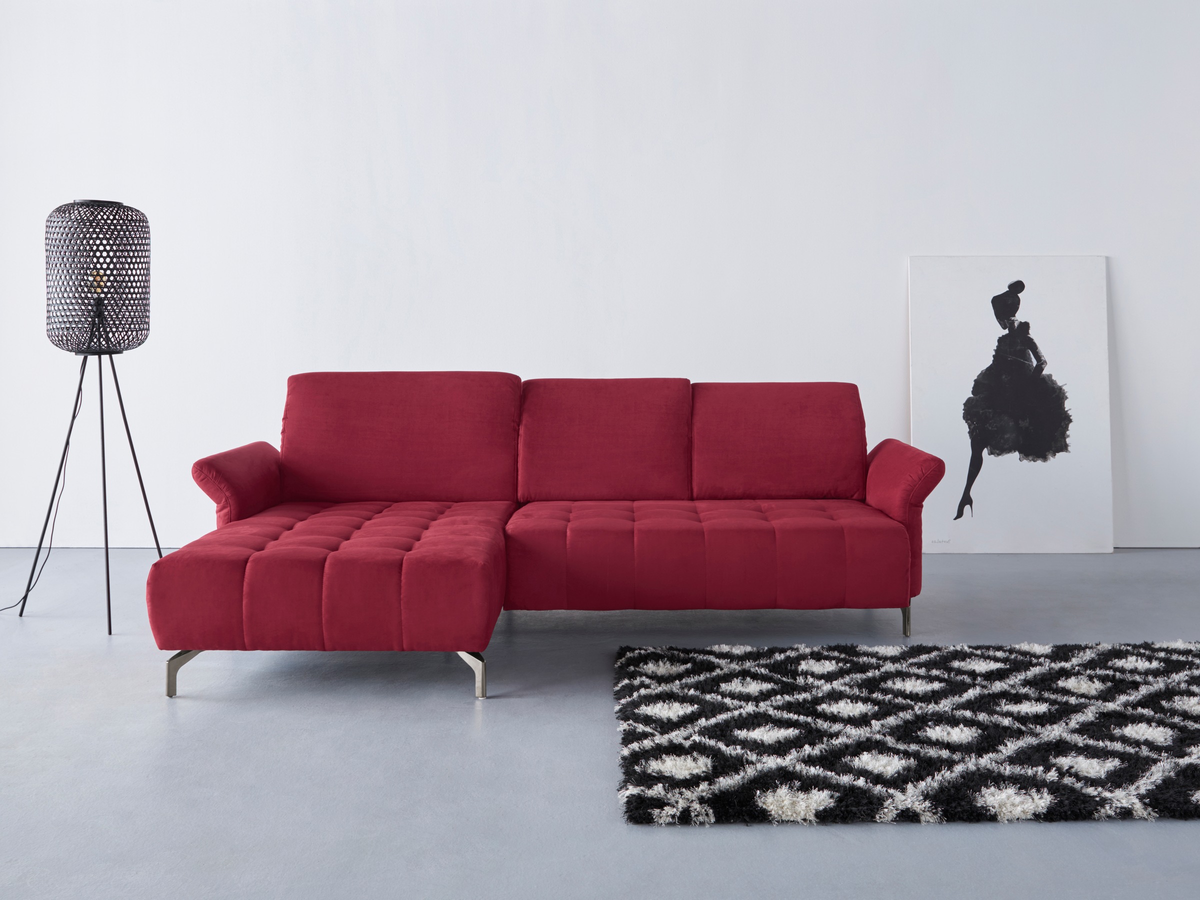 INOSIGN Ecksofa »Fresh L-Form« Federkern, wahlweise Kopfteilverstellung und motorischer Vorziehsitz