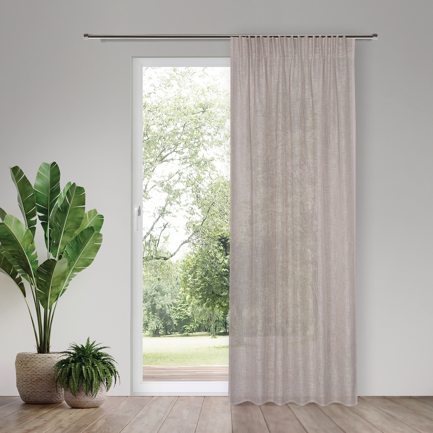 Image of Home Living by Gerster Gardine "Iwana" verdeckte Schlaufen 1 Stk. tlg. SB-Schal "Iwana" mit Kombiband