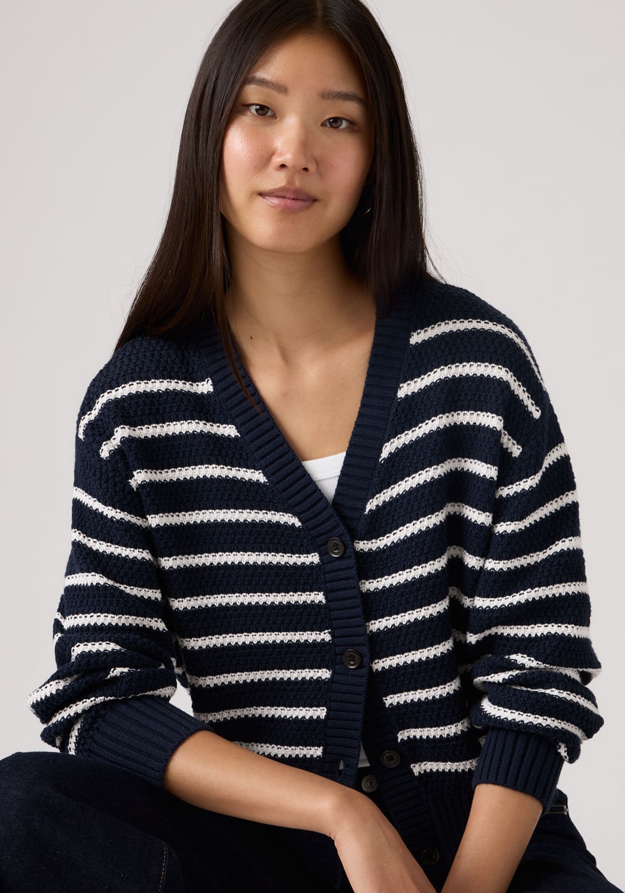 Levi's® Cardigan »SNOWFLAKE CARDIGAN« rayé, avec patte de boutonnage