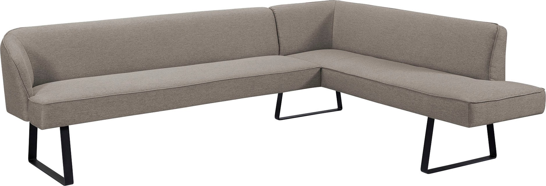 exxpo - sofa fashion Eckbank »Americano«, mit Keder und Metallfüssen, Bezug in verschiedenen Qualitäten