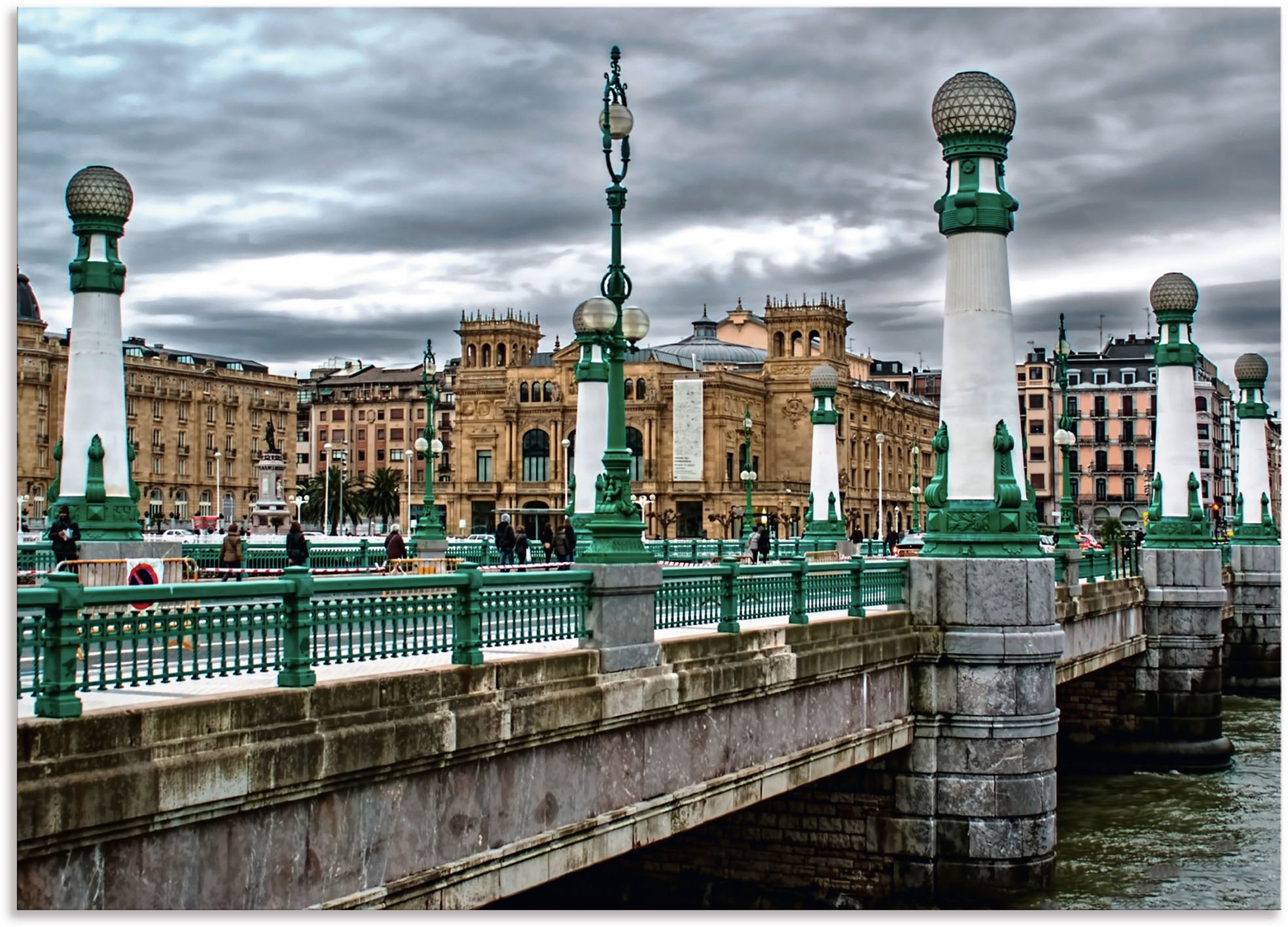 Image of Artland Wandbild »Zurriola Bruecke in San Sebastian«, Brücken, (1 St.), in vielen Grössen & Produktarten - Alubild / Outdoorbild für den Aussenbereich, Leinwandbild, Poster, Wandaufkleber / Wandtattoo auch für Badezimmer geeignet bei Ackermann Versand Sch