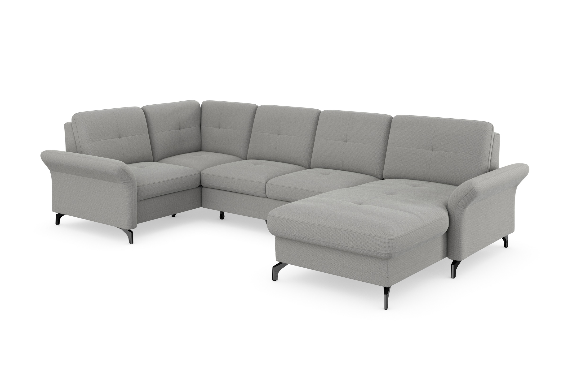 Places of Style Wohnlandschaft »Calando U-Form«, wahlweise mit Bettfunktion, Bettkasten und Armteilfunktion