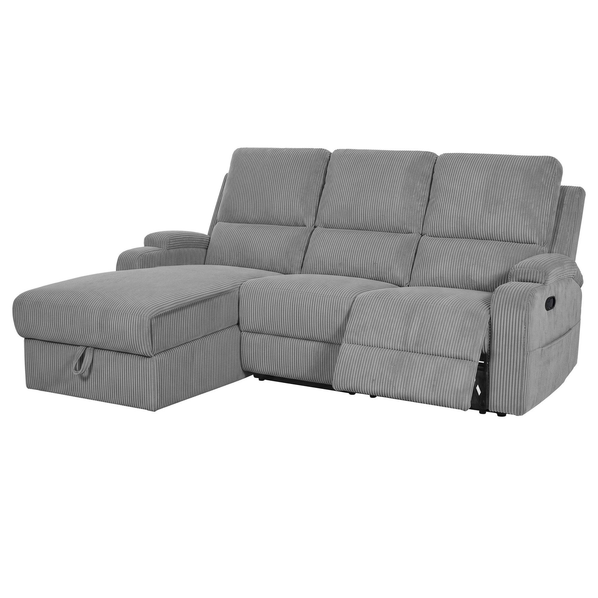 GOODproduct Ecksofa »NAPORI Cord, Multimediasofa, L-Form« man. oder elektr. Relaxfuntion, USB-A bei elektr. Variante, Staukasten