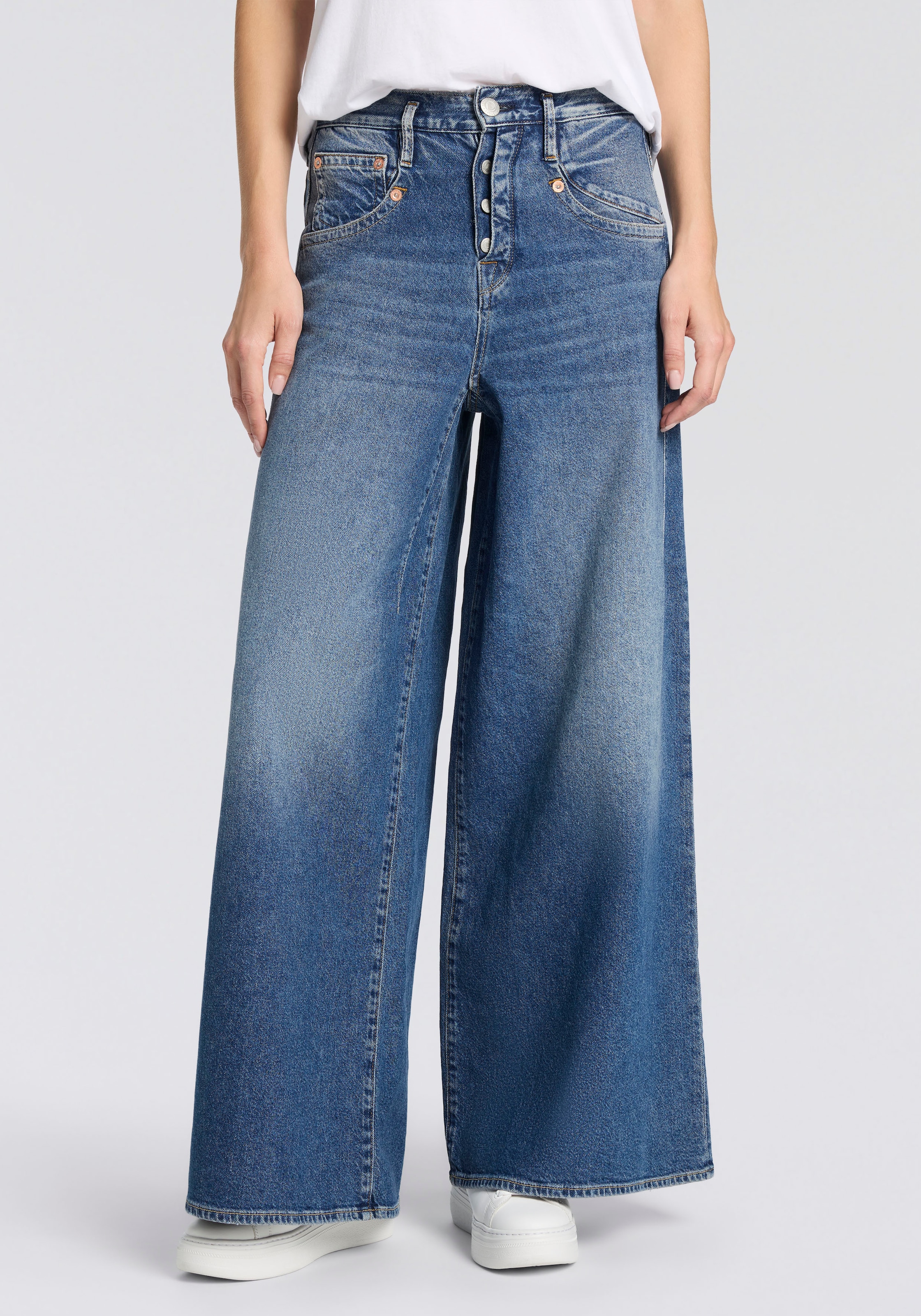 Image of Herrlicher 5-Pocket-Jeans "Shyra Palazzo Denim" mit besonders weitem Bein