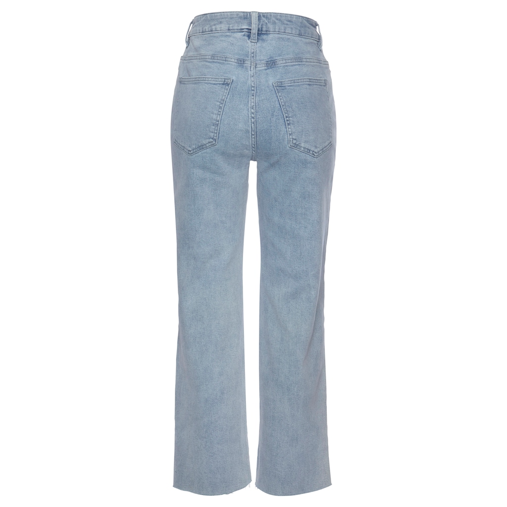 Buffalo Weite Jeans, mit leicht ausgefranstem Beinabschluss, Culotte Jeans in 7/8-Länge