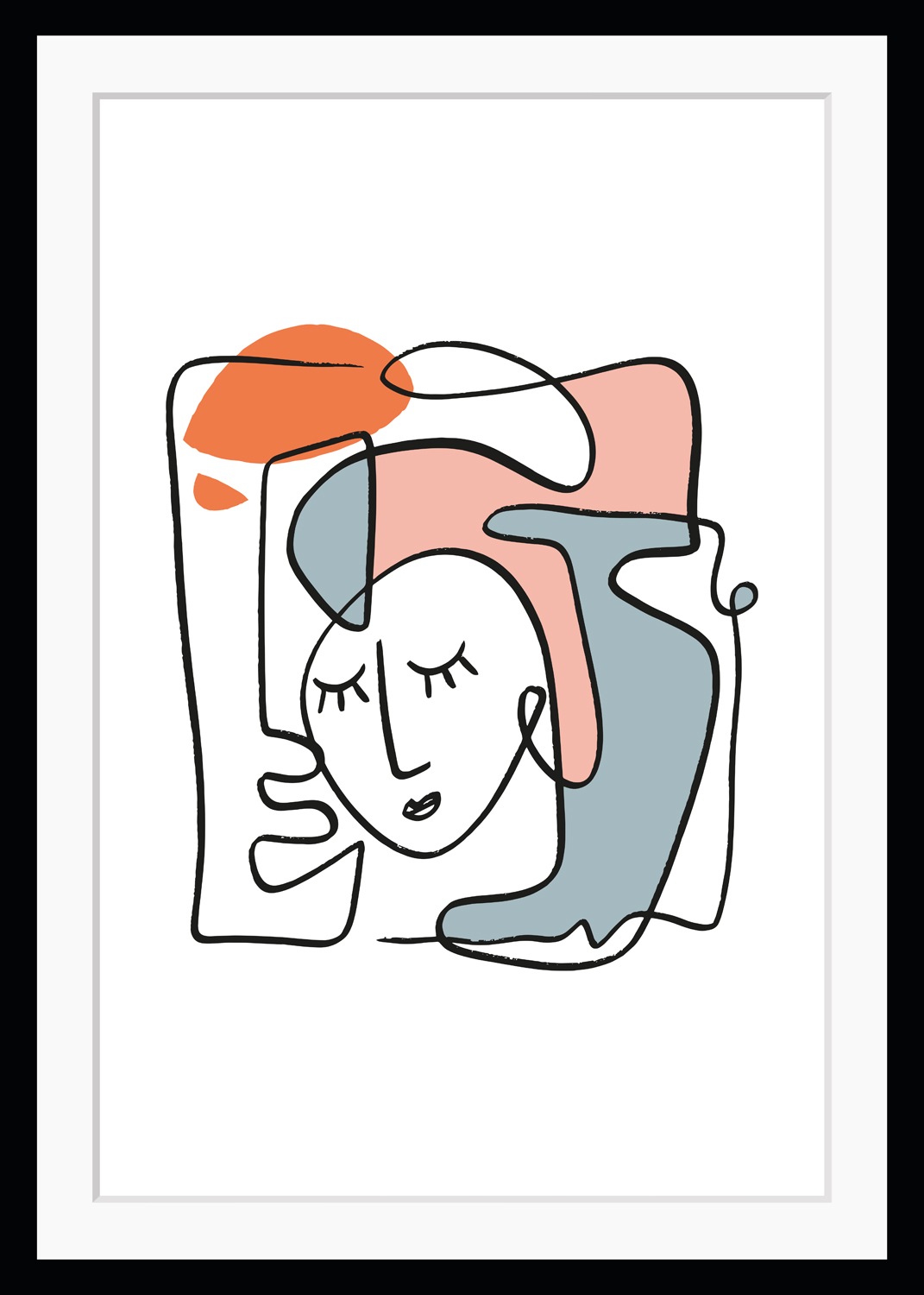 Image of queence Bild "Alea" Abstrakt Figuren Gemälde Kunst HD Premium Poster-Druck inkl. Holzrahmen
