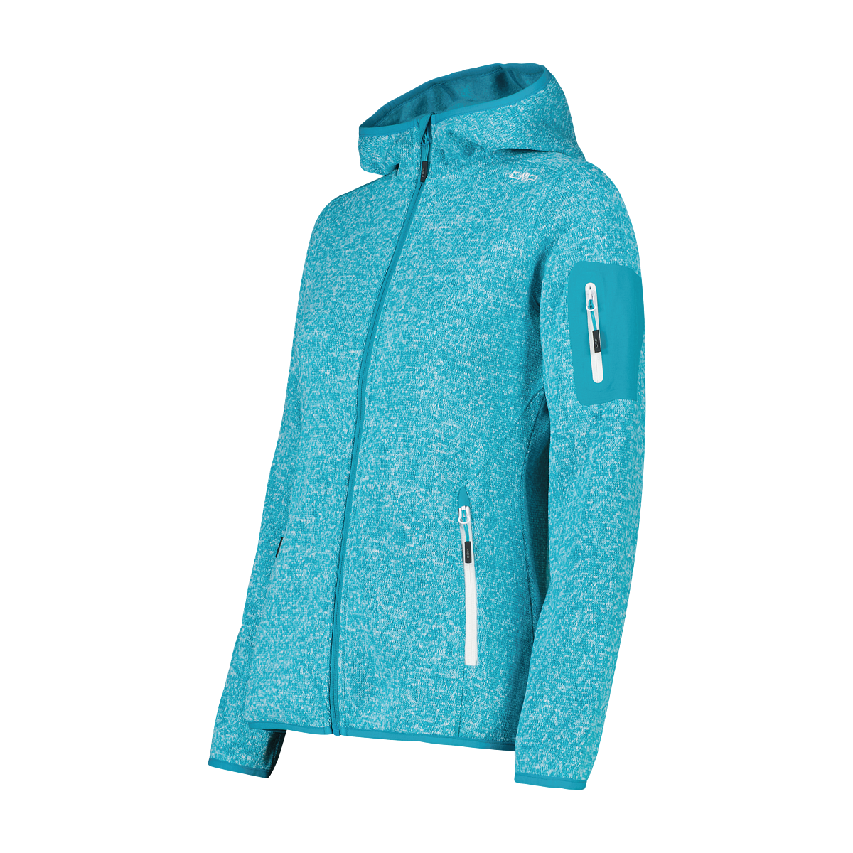 CMP Strickfleecejacke »KNITTED MELANGE HOODY WOMAN HOODY«, (1 St.), mit Kapuze, Wärmend und