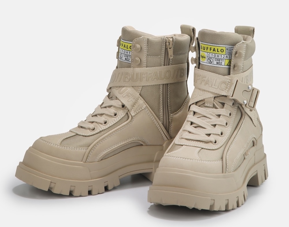 Image of Buffalo Winterboots "Aspha Com1 Vegan" Schnürstiefelette, Plateauboots mit Innen-Reissverschluss
