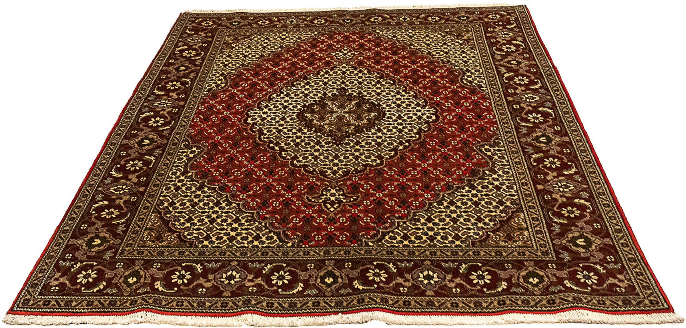 Image of morgenland Orientteppich »Perser - Täbriz - 198 x 148 cm - dunkelrot«, rechteckig, 10 mm Höhe, Wohnzimmer, Handgeknüpft, Einzelstück mit Zertifikat bei Ackermann Versand Schweiz