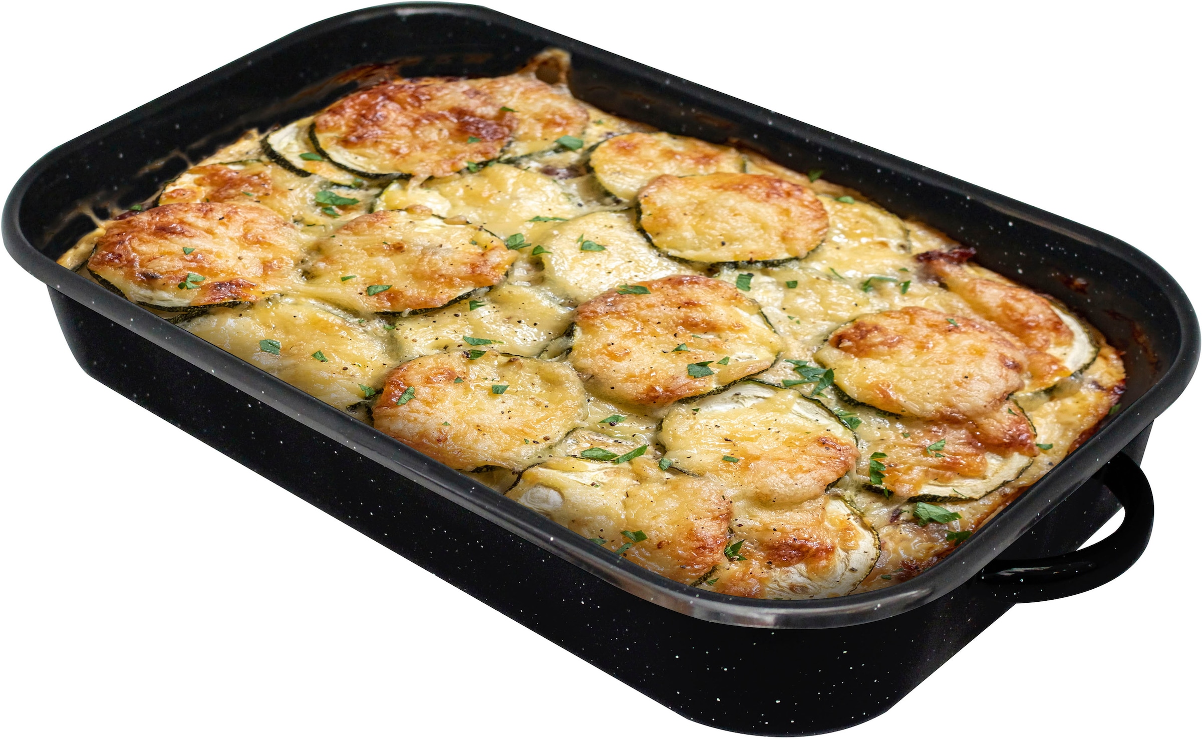 Elo Basic Bratpfanne »Basic« Emaille 1 Stk. tlg. Auflaufform, emaillierte hohle Seitengriffe, 38 cm