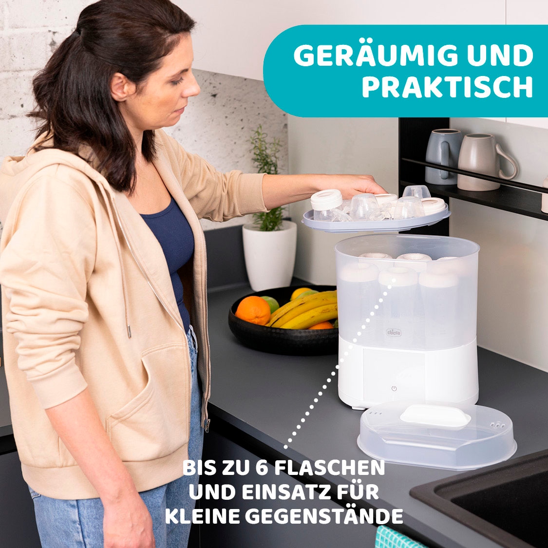 Chicco Dampfsterilisator »Modularer Sterlisator mit Trocknungsfunkion« mit Trocknungsfunktion