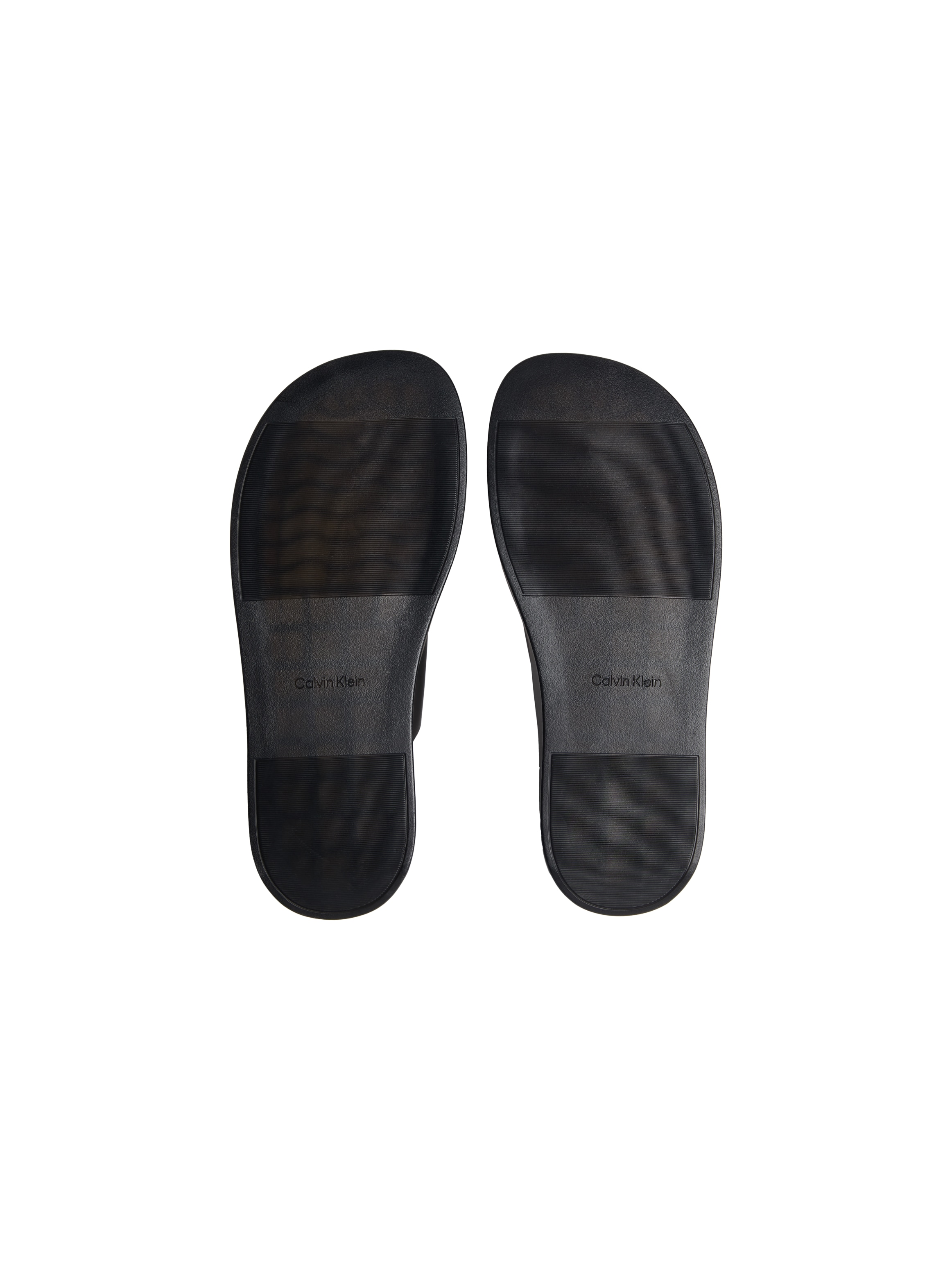 Calvin Klein Pantolette »ERGON DOUBLE BAR SANDAL LTH«  chaussure de plage, chaussure d'été, plat uni avec logo
