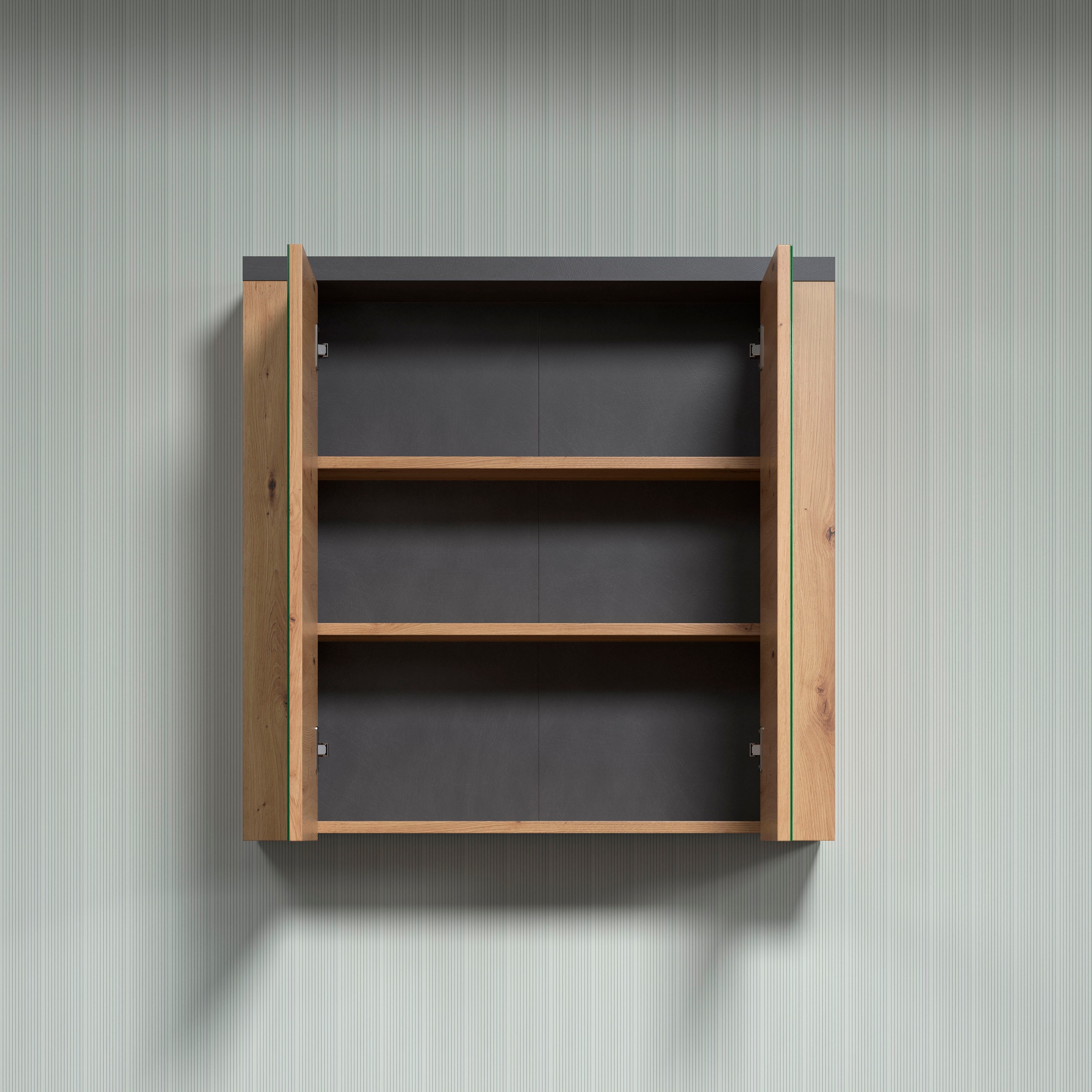 welltime Spiegelschrank »Ambres«, Badspiegel in matter Echtholzoptik - Masse (B/T/H) 79/20/78 cm