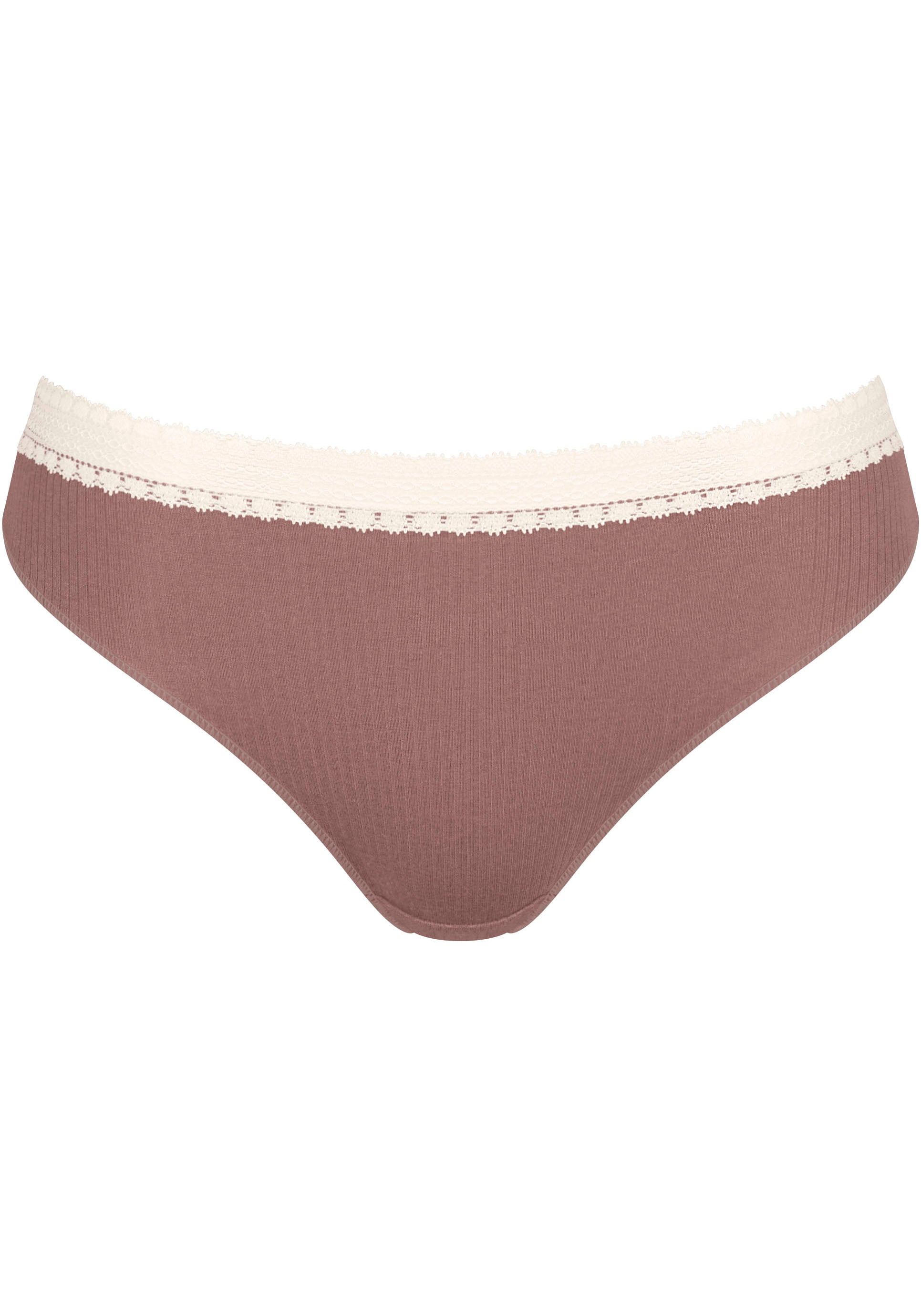 sloggi Slip »GO Ribbed R Tai C2P«, (2er Pack), weiche Rippware mit Spitzenbesatz
