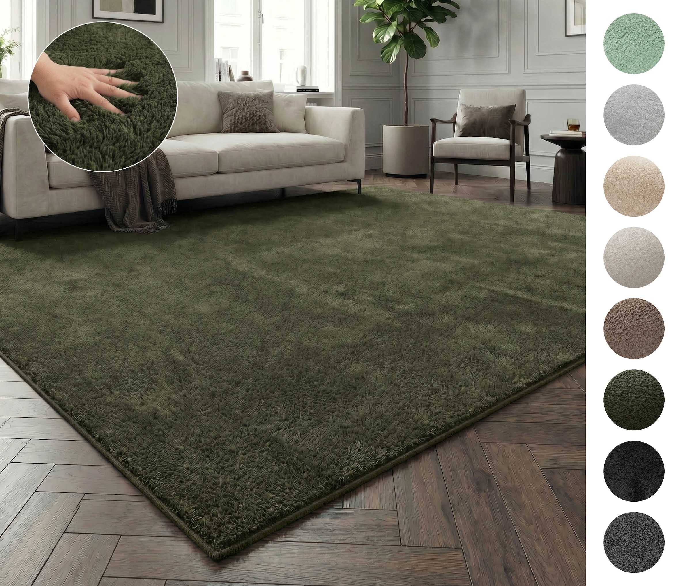 GOODproduct Teppich »Cali, in Standard- und Premium-Qualität, 13 mm oder 16 mm Höhe« rechteckig Uni-Farben, kuschelig, & weich, waschbar, Wohnzimmer, Schlafzimmer
