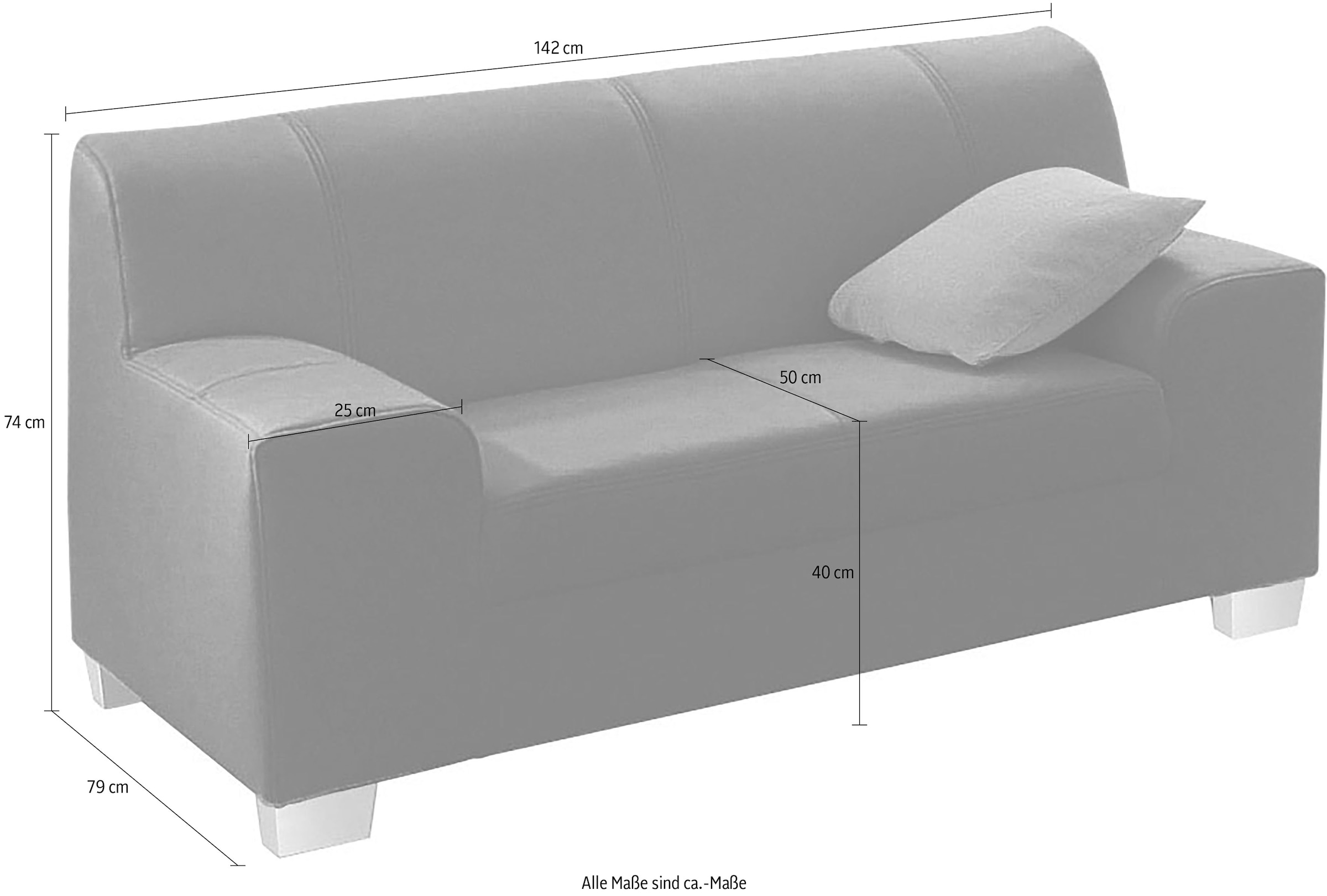 DOMO collection 2-places »Amando  zeitlos und modern, komfortabel,« in vielen Bezugsvarianten, auch in Leder