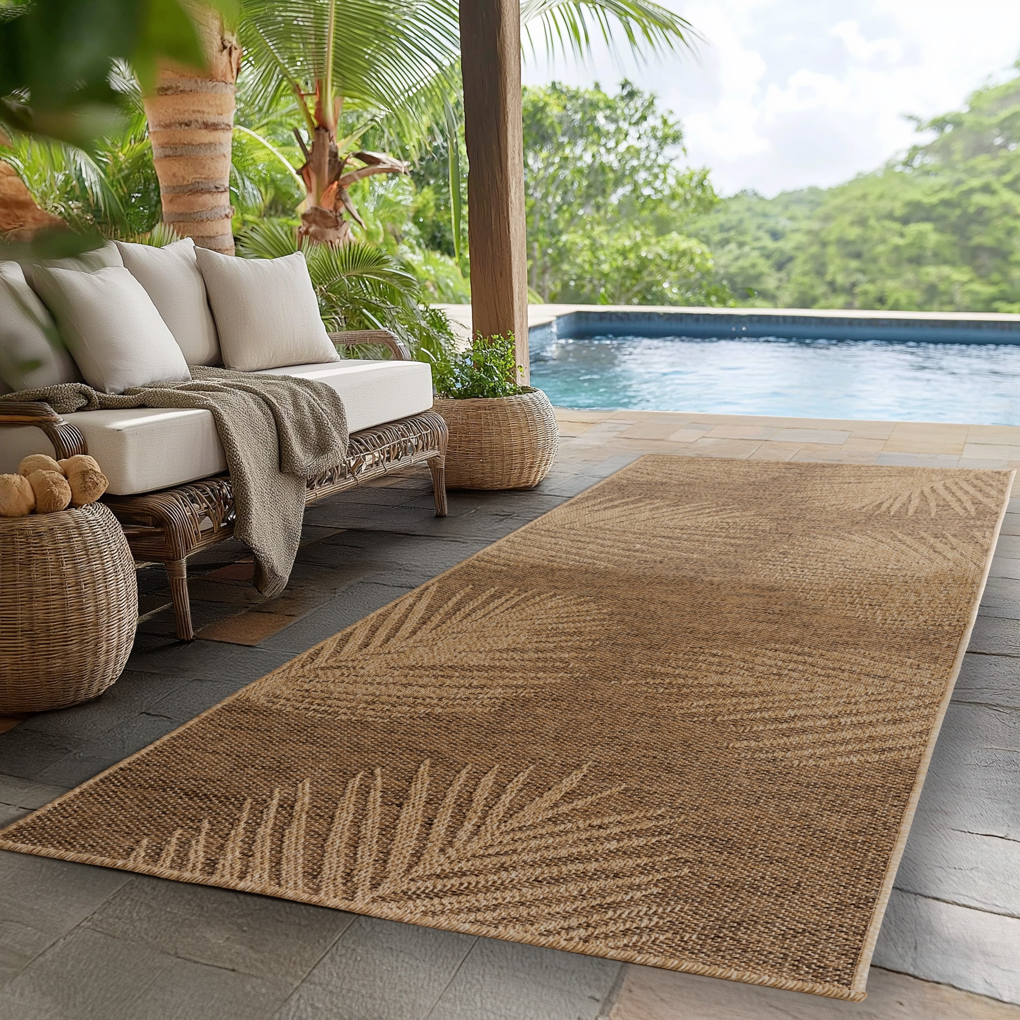Image of Ayyildiz Teppiche Outdoorteppich "TIMBER 1403, auch als Läufer und Rund" rechteckig 5 mm Höhe Läufer, Rund, In und Outdoor, Jute Sisal Optik, Wohnzimmer, Terasse