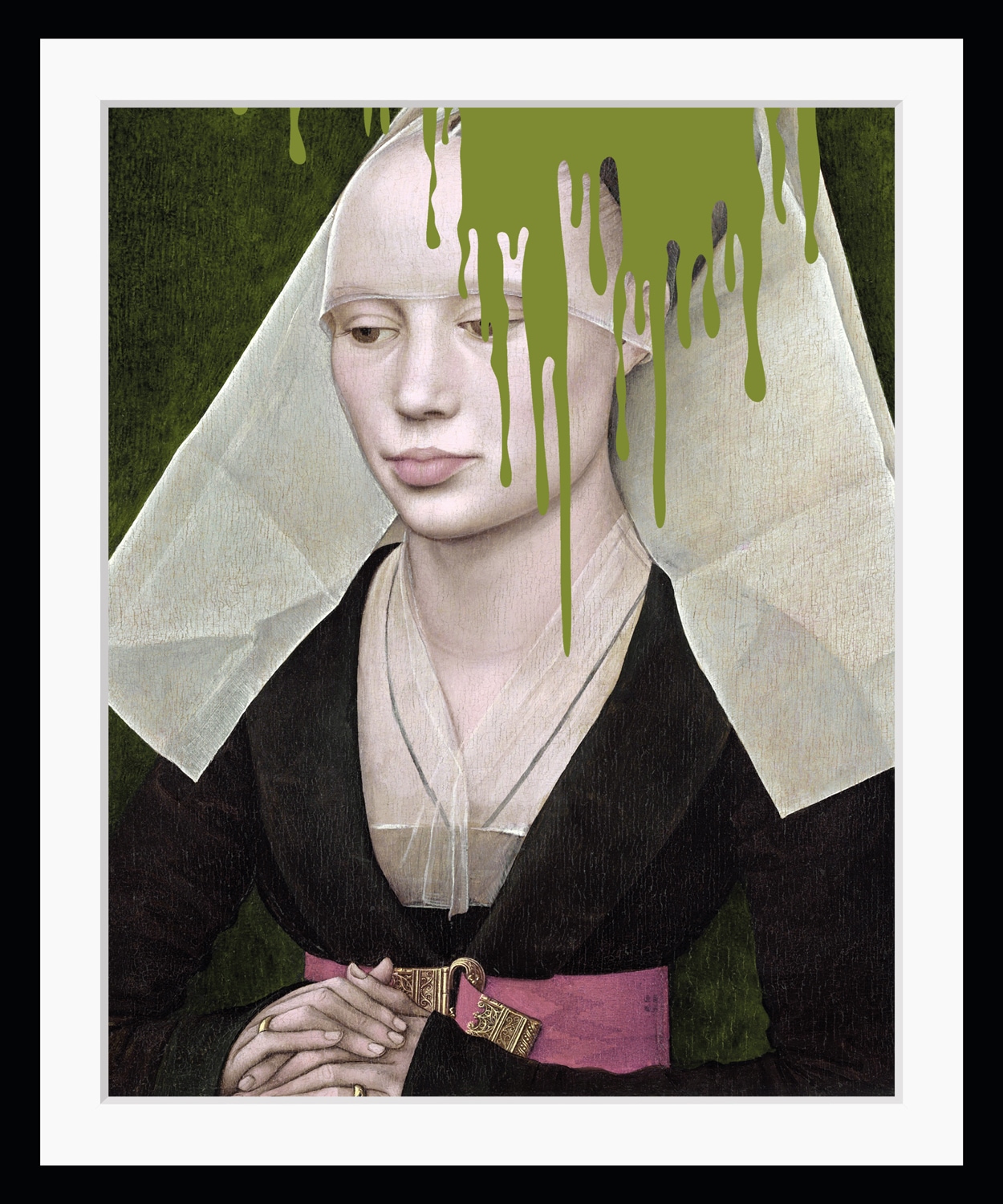 Image of queence Bild "Hermine mit Farbklecks" Bilder von Frauen Frau Gemälde Historische Persönlichkeiten Kunst HD Premium Poster-Druck inkl. Holzrahmen