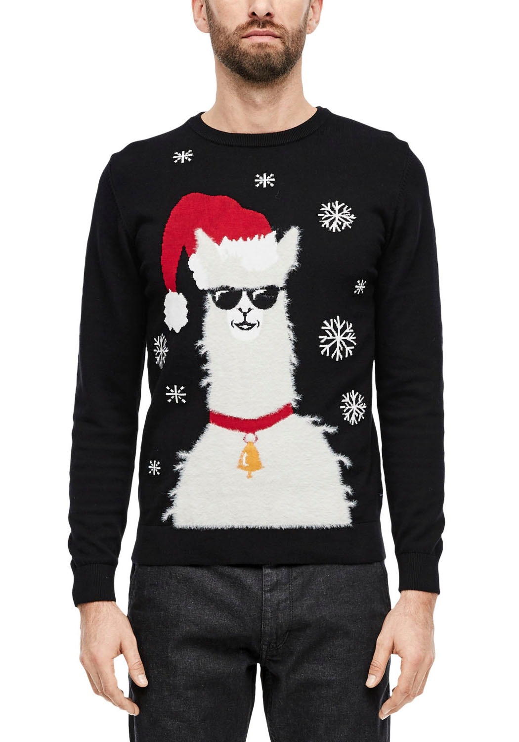 Image of s.Oliver Rundhalspullover, mit Santa-Claus Print bei Ackermann Versand Schweiz