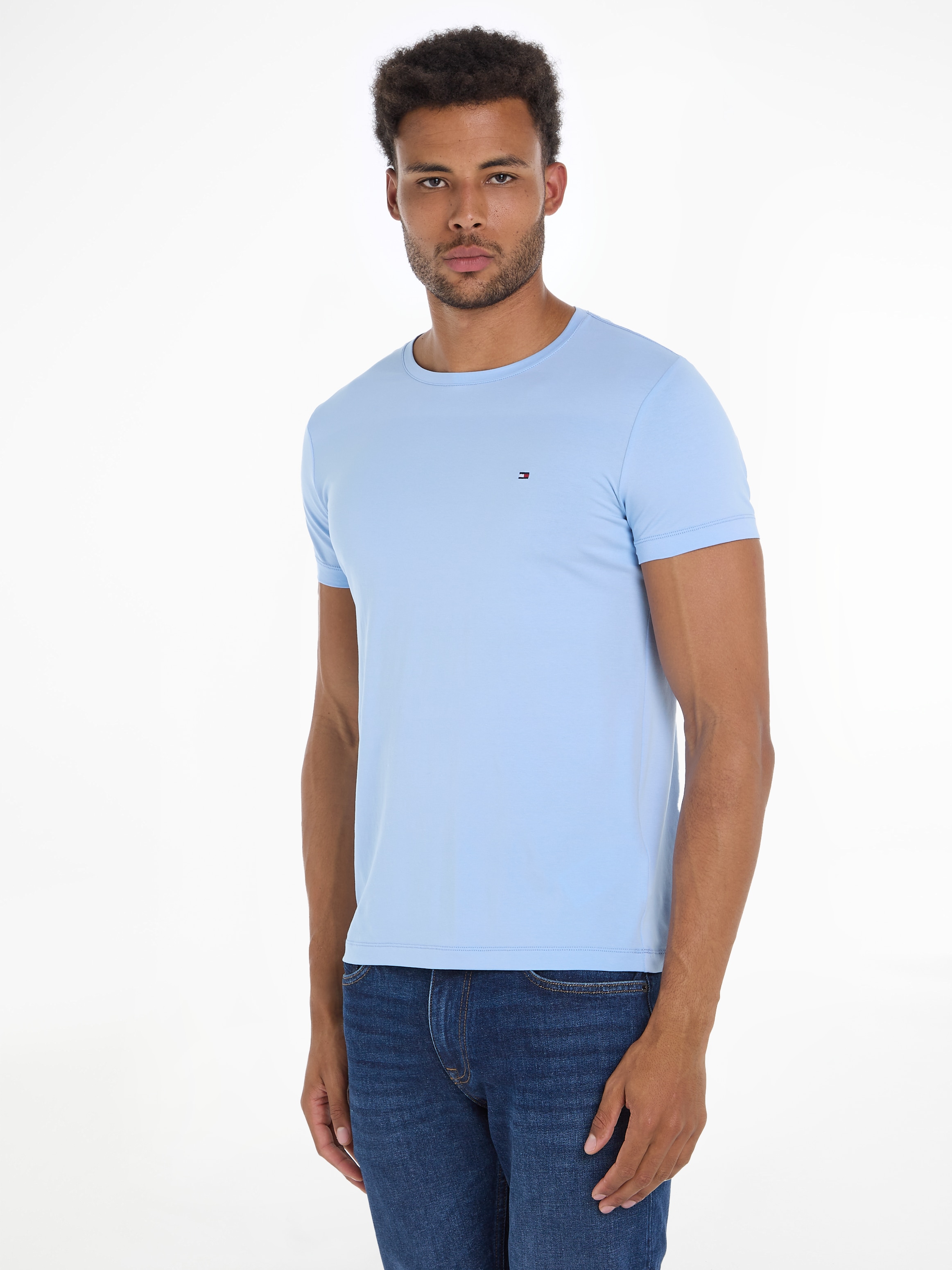 Tommy Hilfiger T-Shirt »STRETCH SLIM FIT TEE«, mit Rundhalsausschnitt