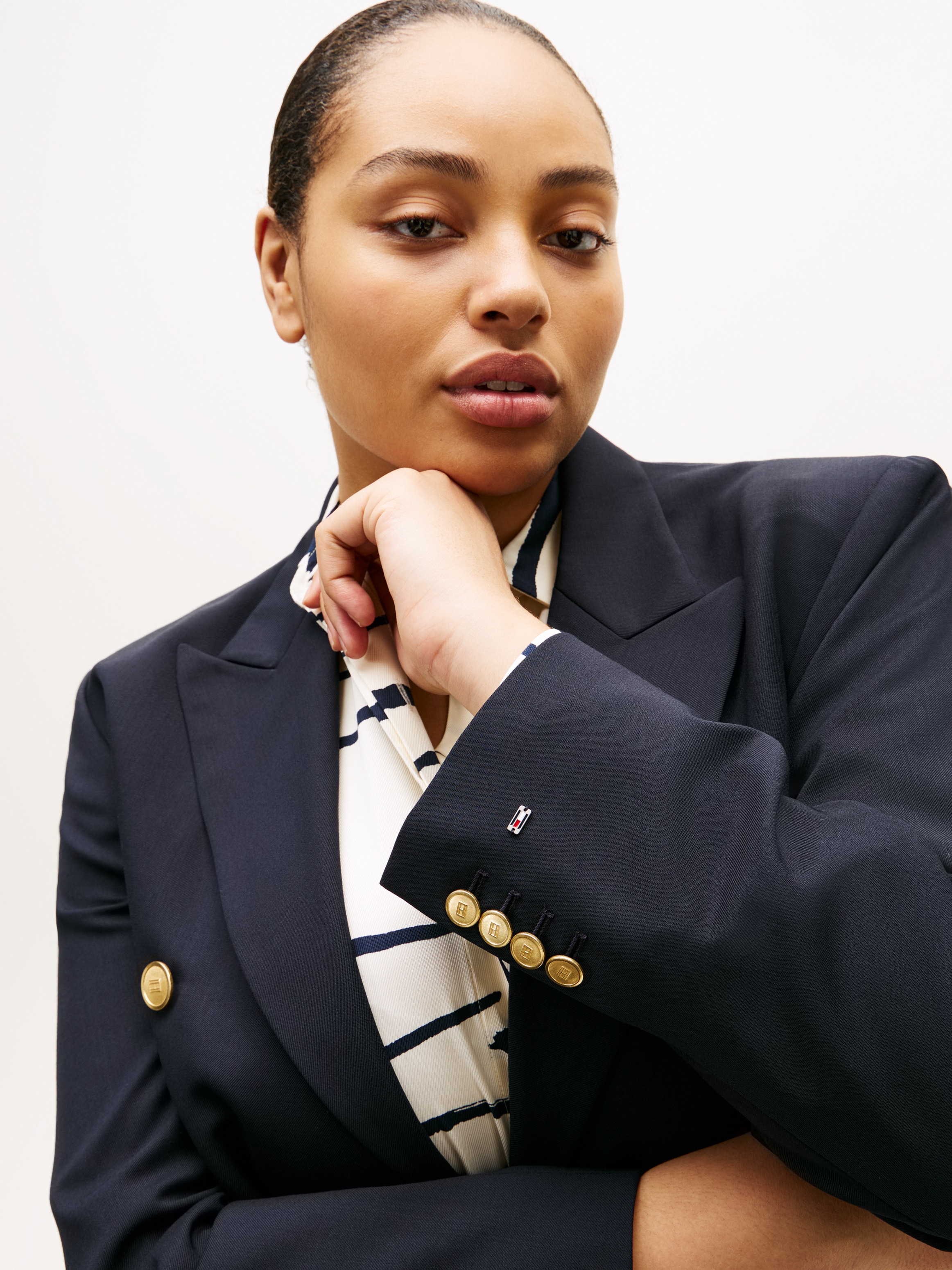 Tommy Hilfiger Curve Jackenblazer »CRV TIMELESS WOOL DB BLAZER« in grossen Grössen, mit Wolle