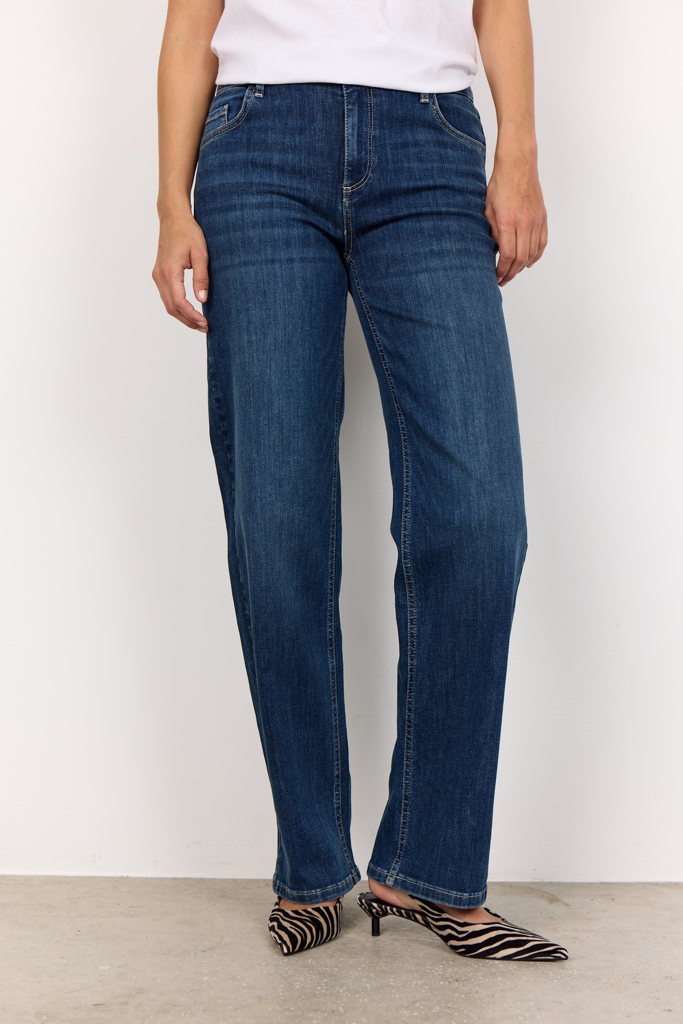 Image of soyaconcept 5-Pocket-Jeans "SC-KIMBERLY 34-B" aus Baumwollmischung mit Polyester und Elasthan, knöchellanger Schnitt