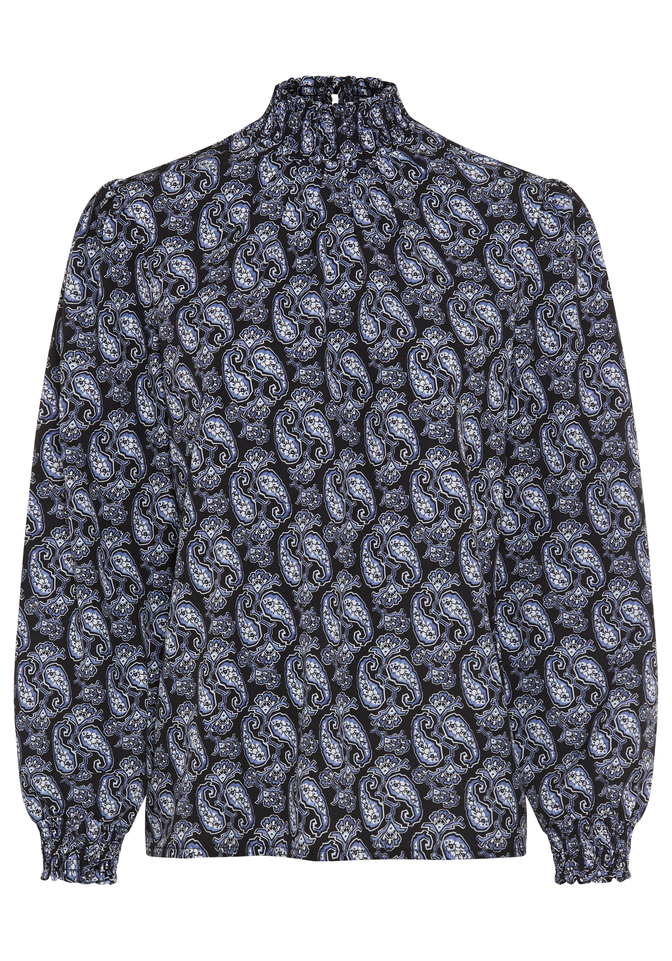 Laura Scott Blouse à pression coupe ample, avec bas de manches smocké