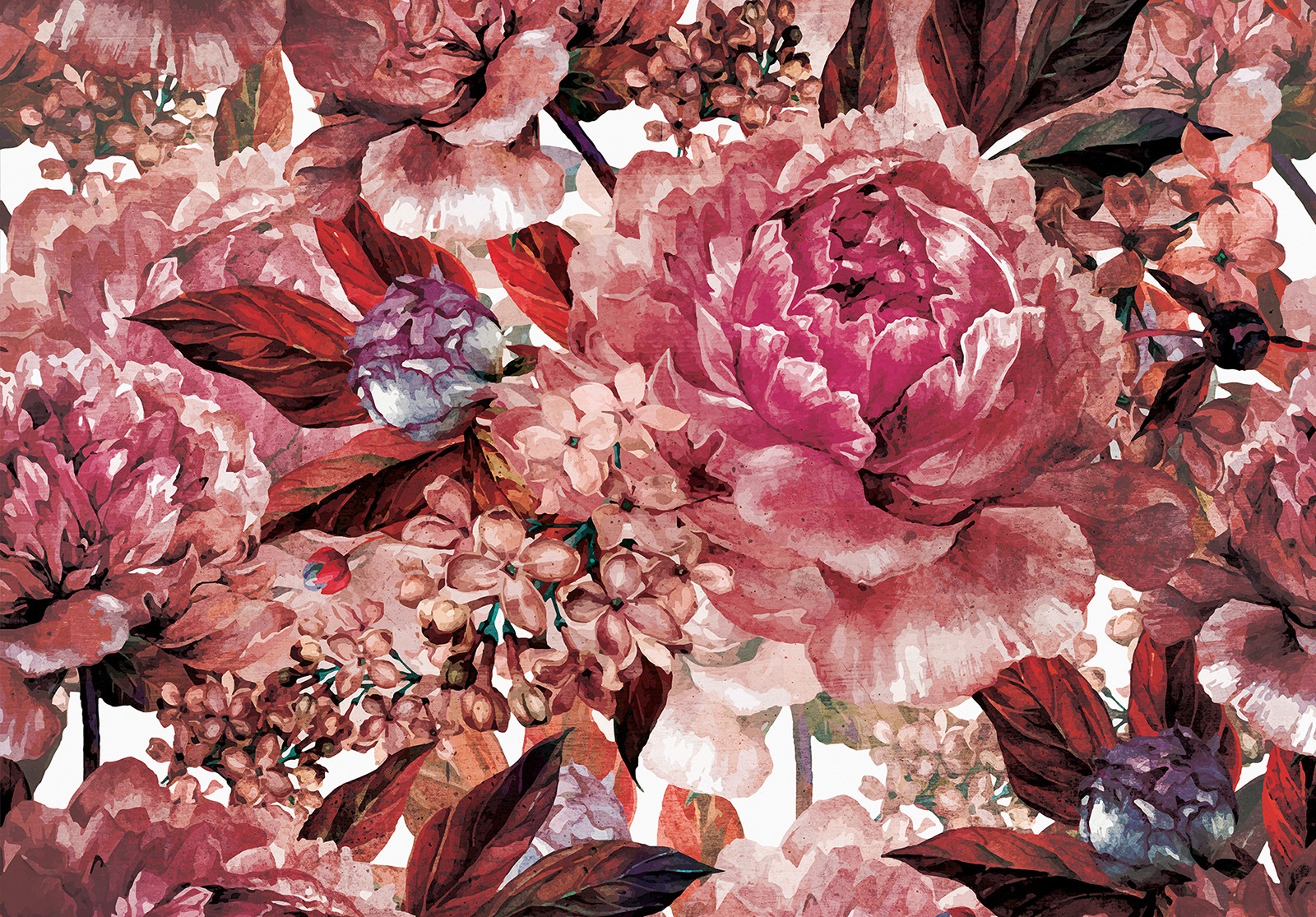 Image of Consalnet Papiertapete »Hellroter Blumen Mix«, floral bei Ackermann Versand Schweiz