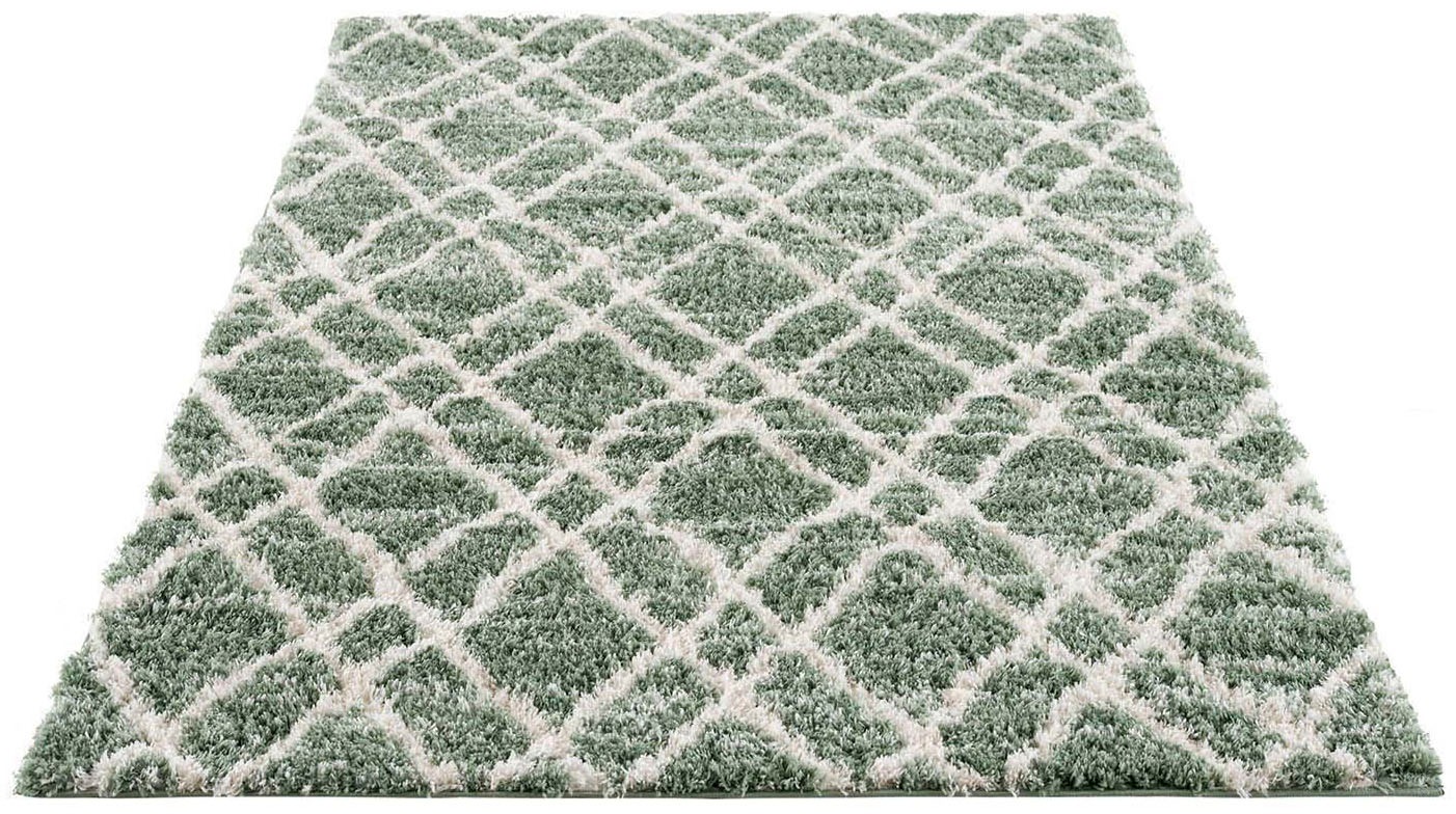 Image of Carpet City Hochflor-Teppich »Pulpy 540«, rechteckig, 30 mm Höhe, besonders weich, Rauten-Optik, ideal für Wohnzimmer & Schlafzimmer bei Ackermann Versand Schweiz