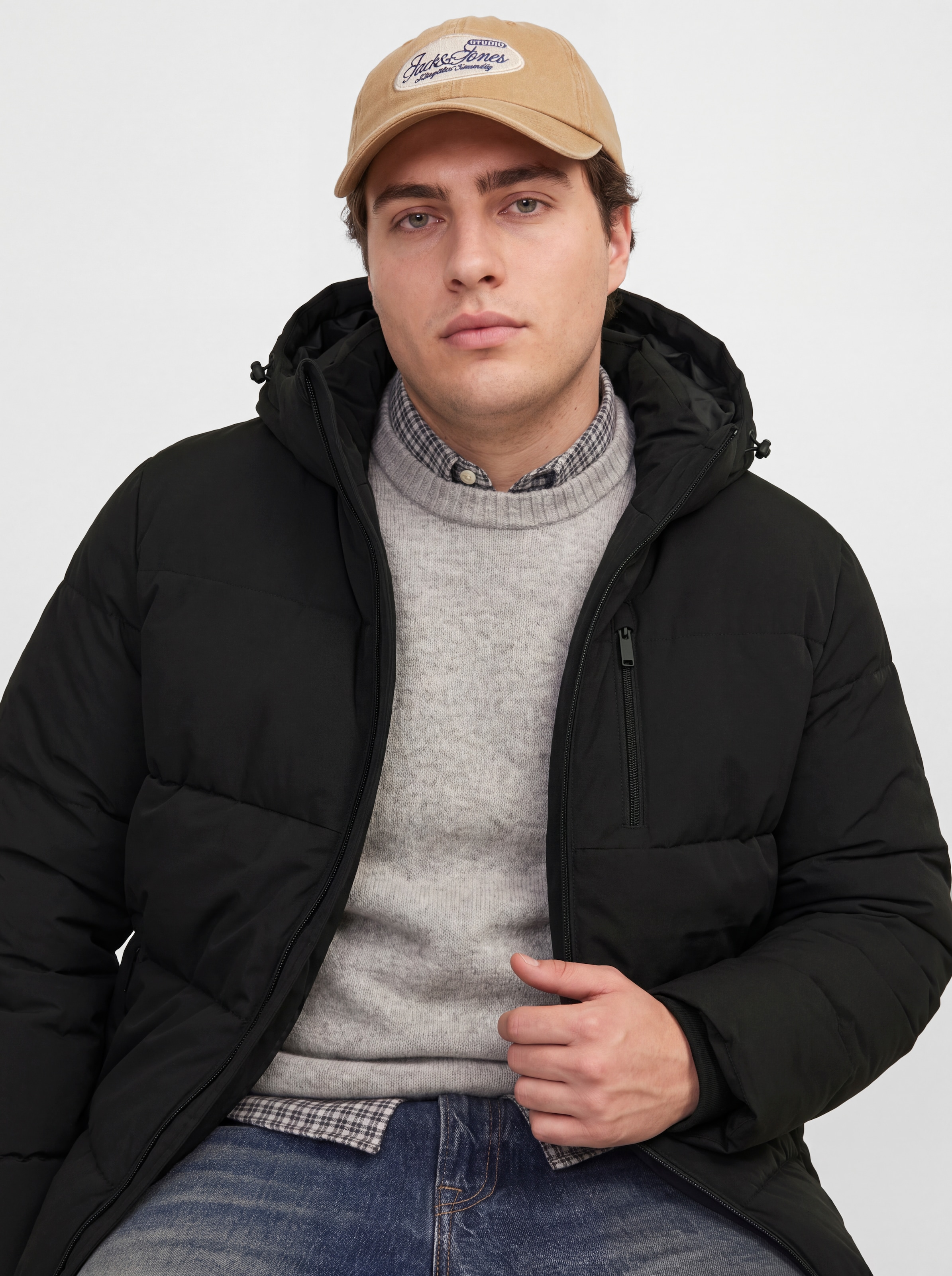 Jack & Jones PlusSize Steppjacke »JJEBECKS PUFFER SN PLS« mit Kapuze Kunstfaser, mit Steppung