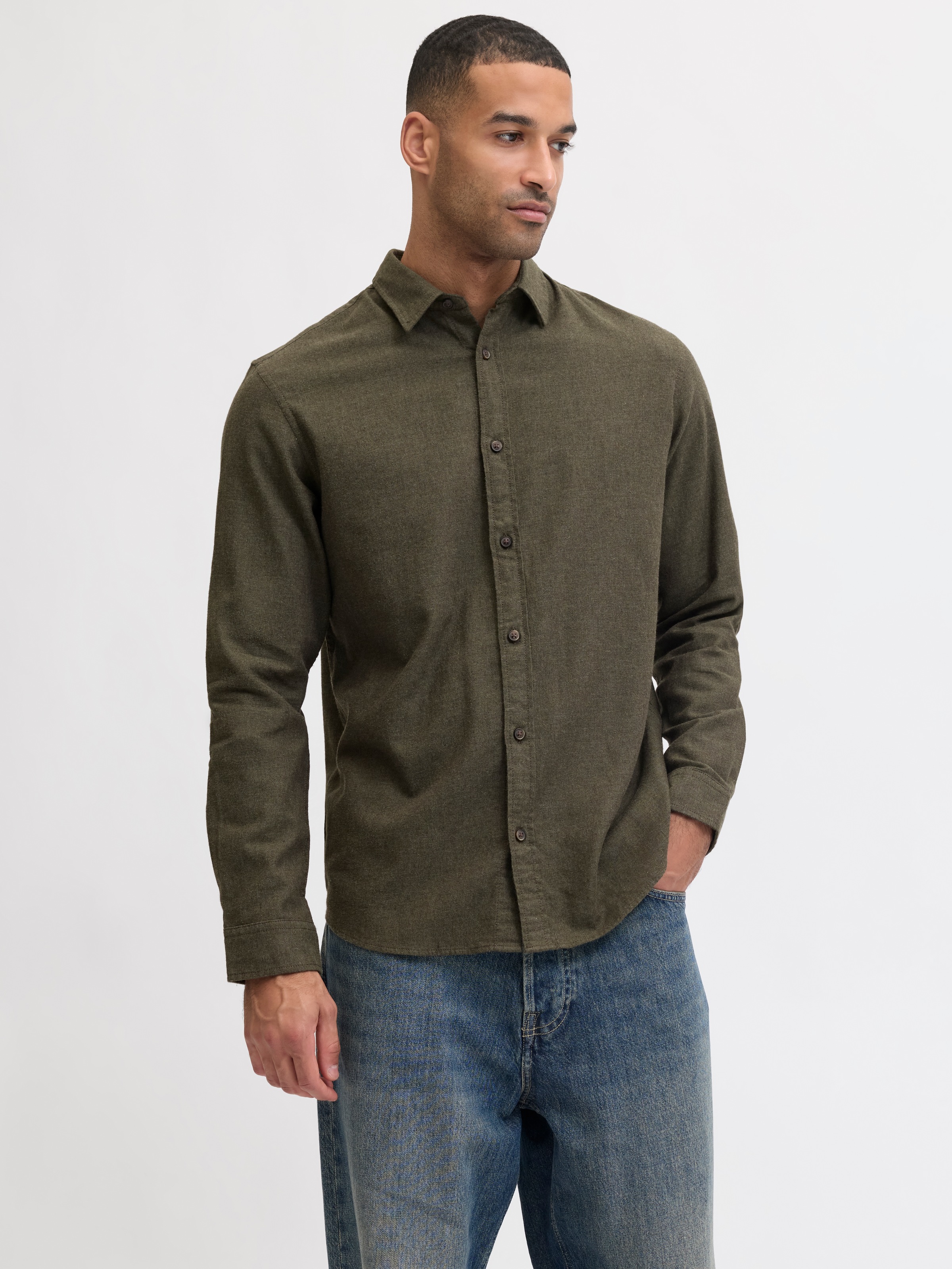 Jack & Jones Langarmhemd »JJECLASSIC MELANGE SHIRT L/S NOOS«
