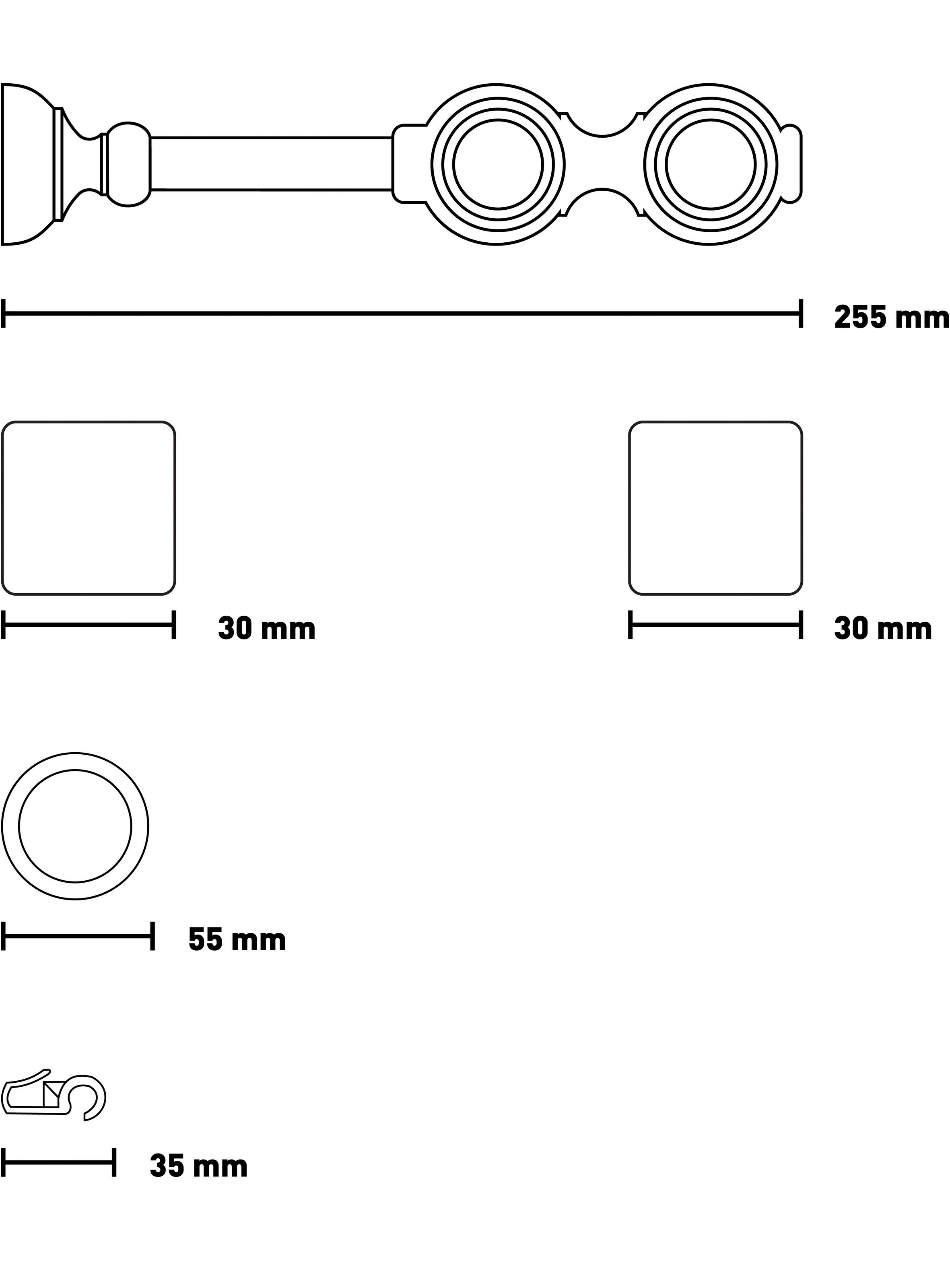 SN DECO GROUP Gardinenstange »Cafiro« 2 läufig-läufig Fixmass 28 mm, Holz, verschiedene Längen und Farben, Komplettset