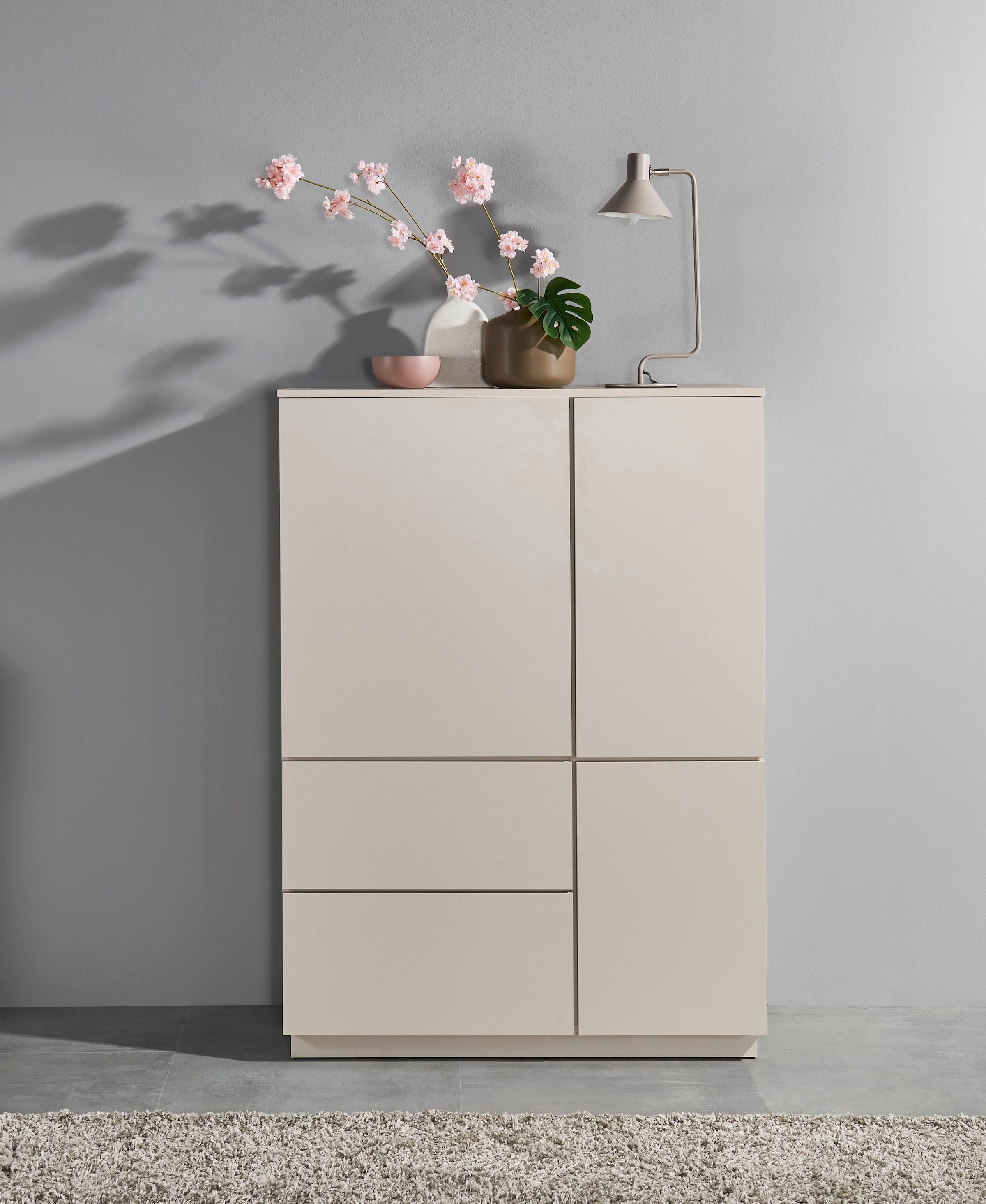 Image of HBZ Highboard "Vince Highboard, B/H/T 103x142x38 cm" 1 Stk. tlg. Breite 103 cm, Push-to Open, Melaminbeschichtung