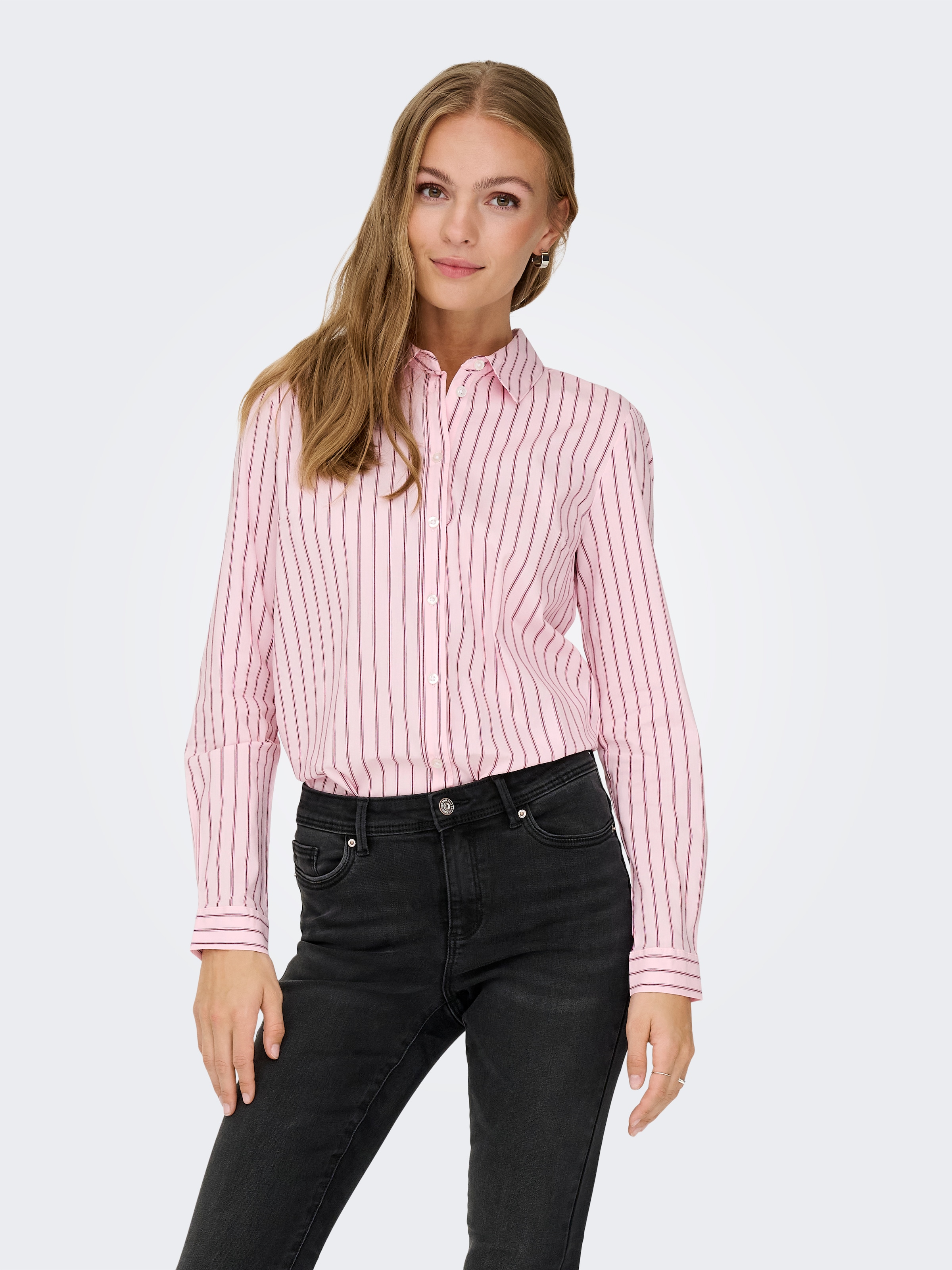 JDY Hemdbluse »JDYMIO L/S SHIRT WVN NOOS« unifarben oder gestreift