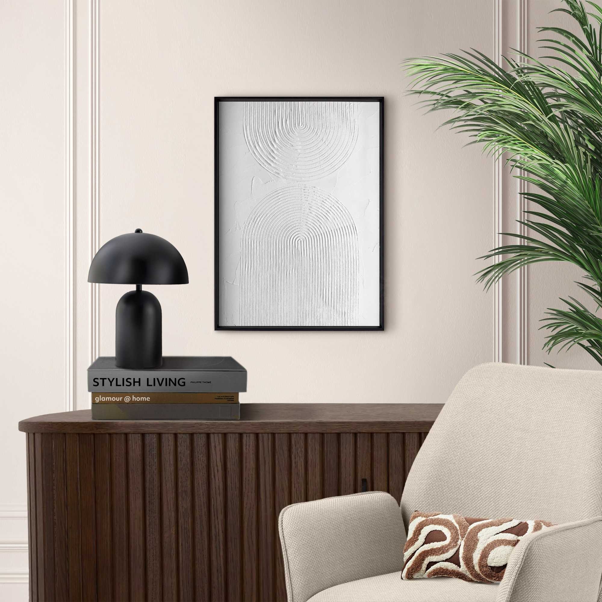 Reinders! Fresque murale »Reliefbögen« Wohnzimmer - Schwarz-Weiss - MDF - Abstrakt - 30x40 cm